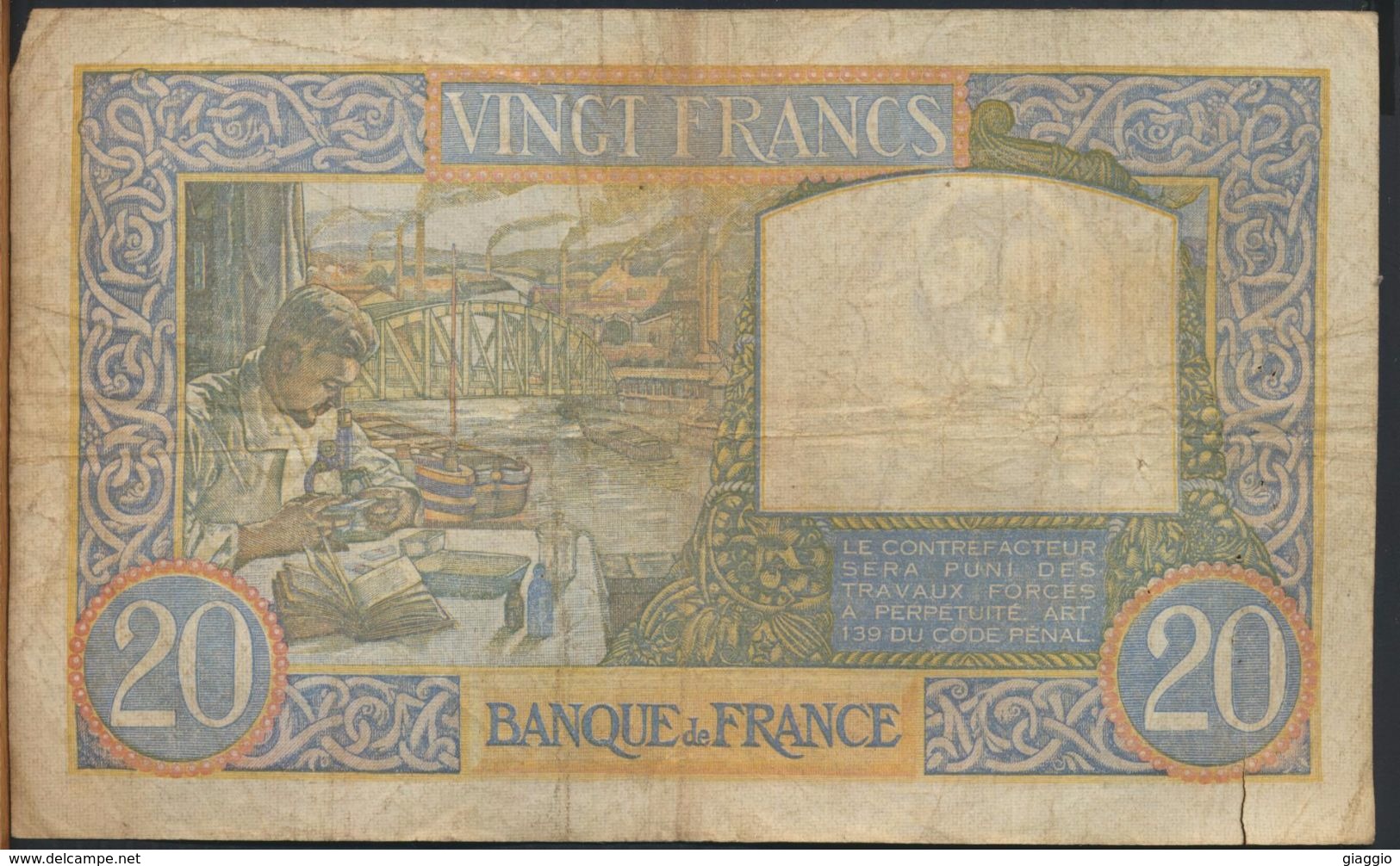 °°° FRANCE - 20 FRANCS 17/7/1941 °°° - 20 F 1939-1942 ''Science Et Travail''