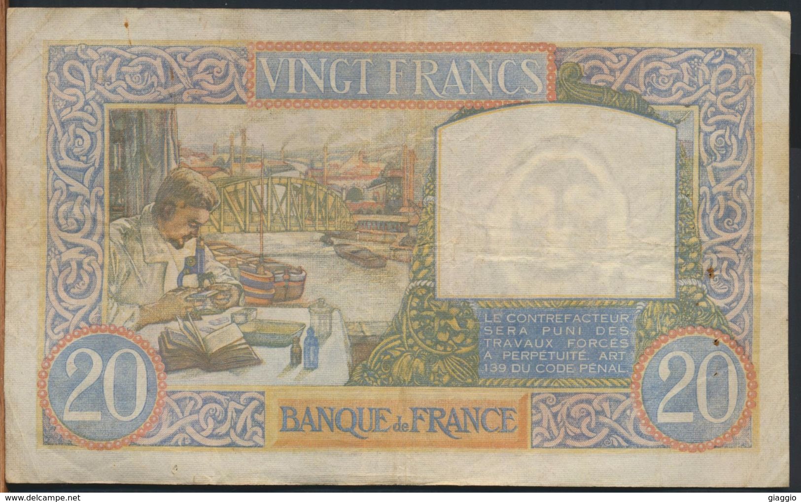 °°° FRANCE - 20 FRANCS 28/8/1941 °°° - 20 F 1939-1942 ''Science Et Travail''