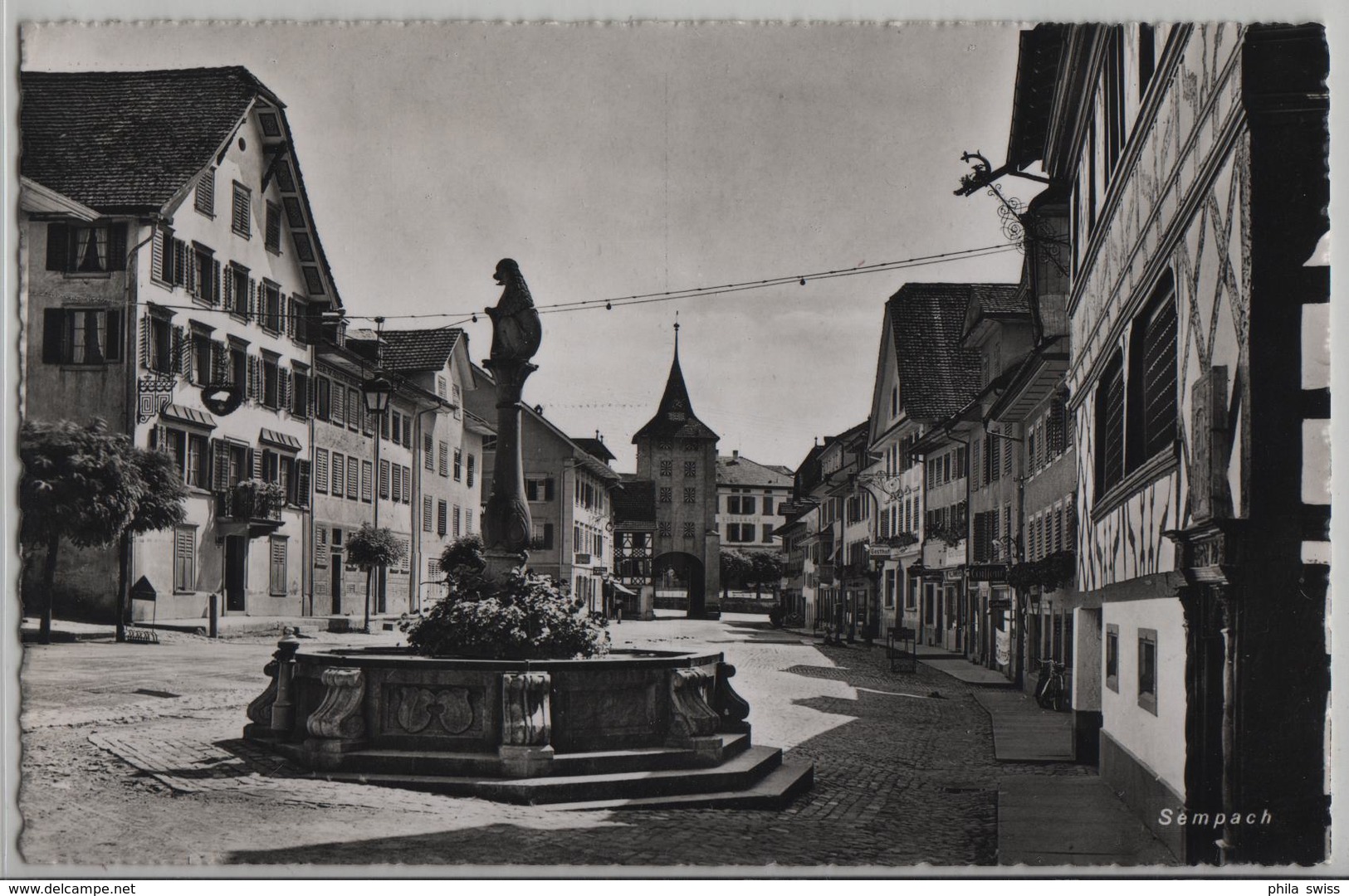 Sempach - Stadtstrasse Mit Brunnen - Photo: J. Gaberell - Sempach