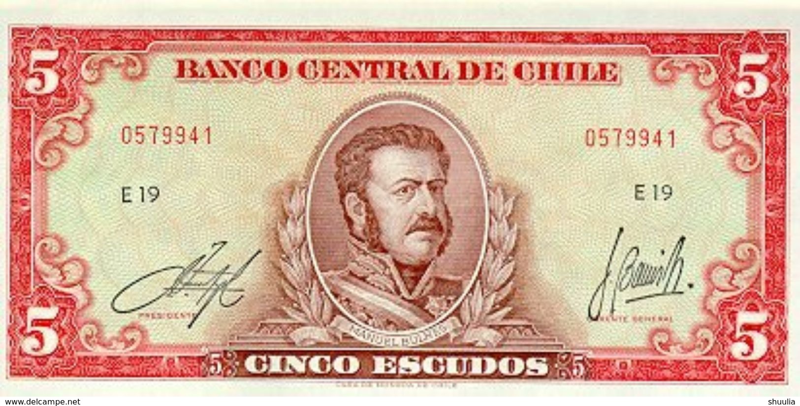 Chile 5 Escudos 1964 Pick 138 UNC - Chile