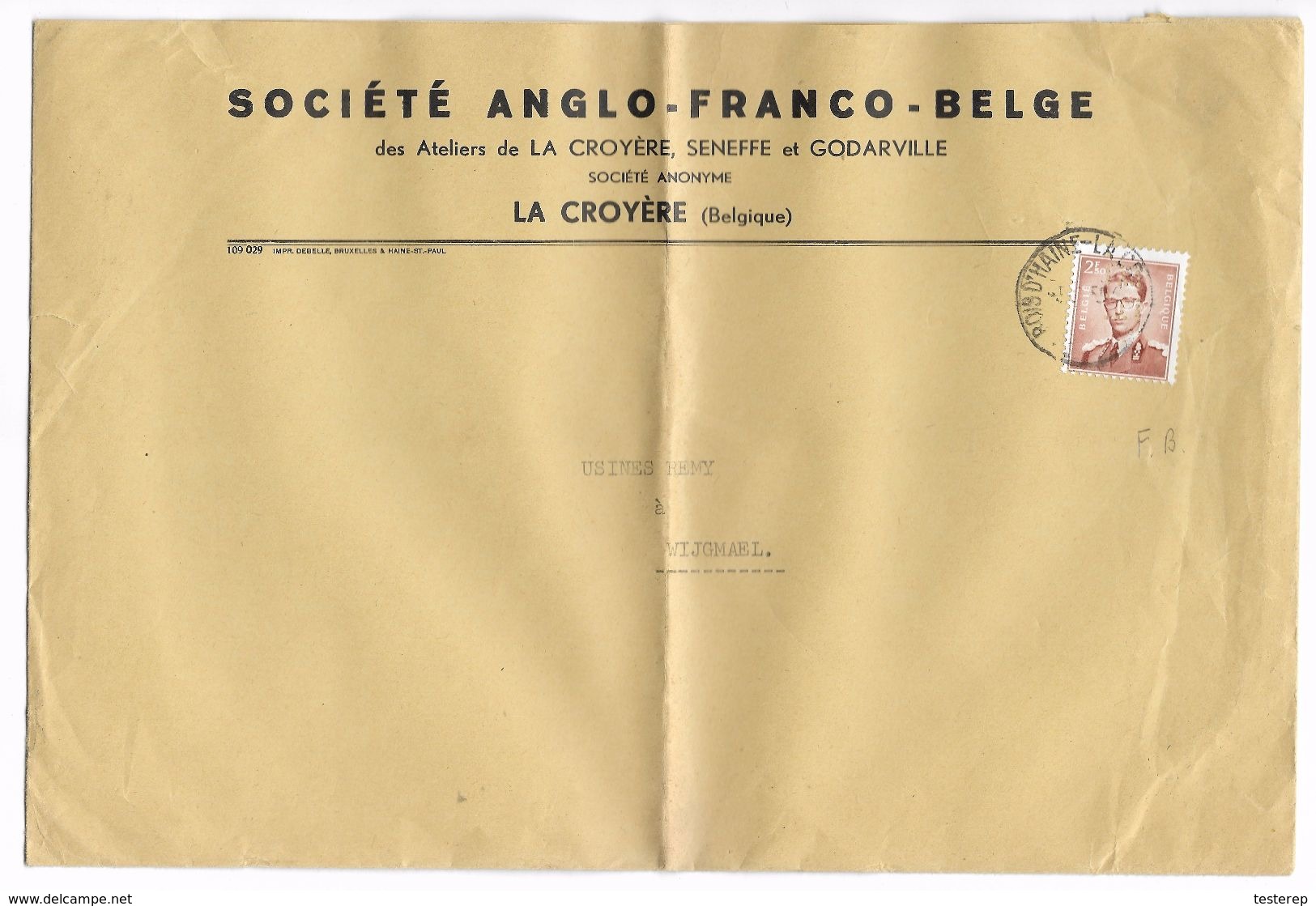 F.B.  Franco-Belge  Bois D'Haine- La Croyère  1959 - 1951-..