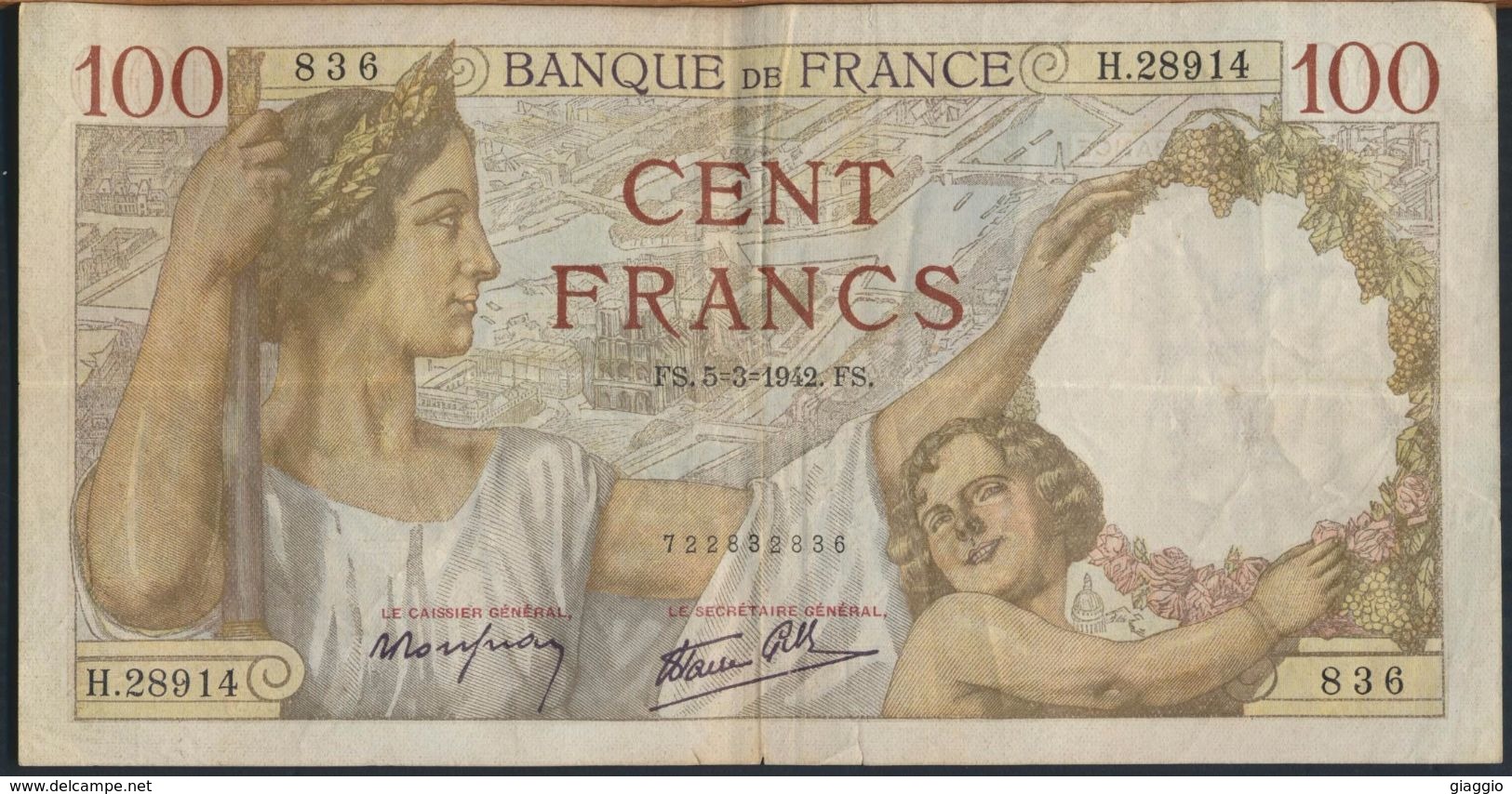 °°° FRANCE - 100 FRANCS 5/3/1942 °°° - 100 F 1939-1942 ''Sully''