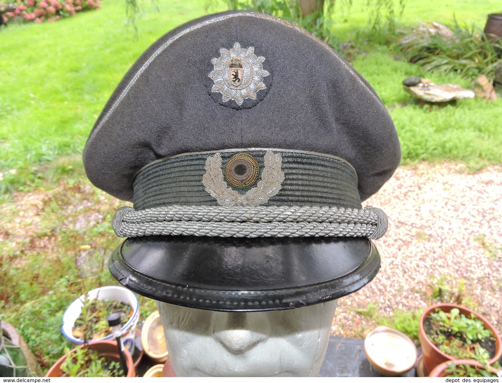 SUPERBE CASQUETTE OFFICIER POLICE BERLIN - RFA - fabrication SCHELLENBERG années 1945-50 - ALLEMAGNE FEDERALE