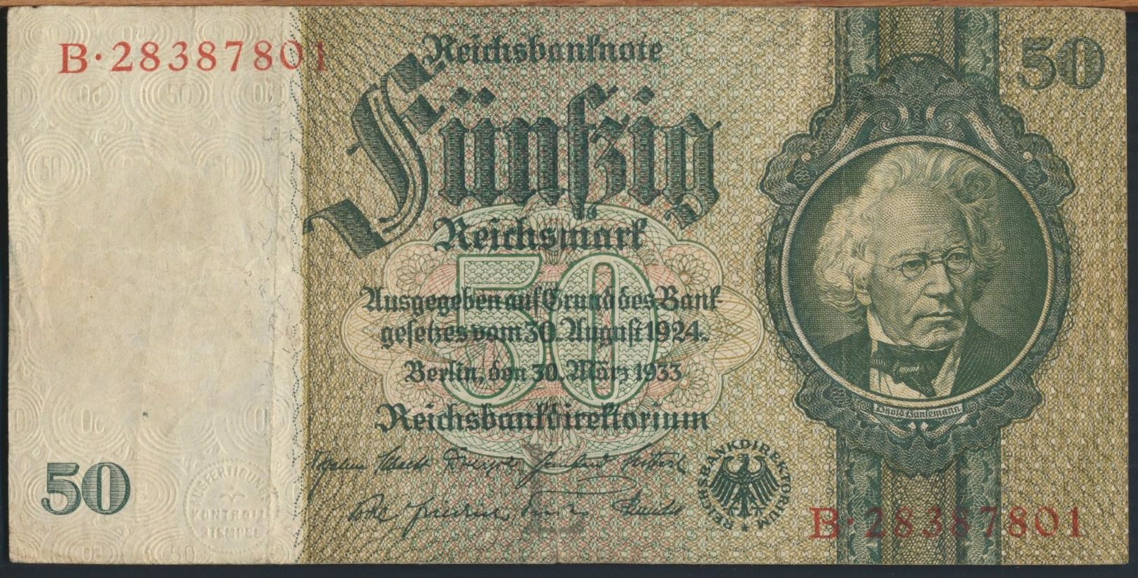 °°° GERMANY - 50 REICHSMARK 1933 SERIE B °°° - 50 Reichsmark