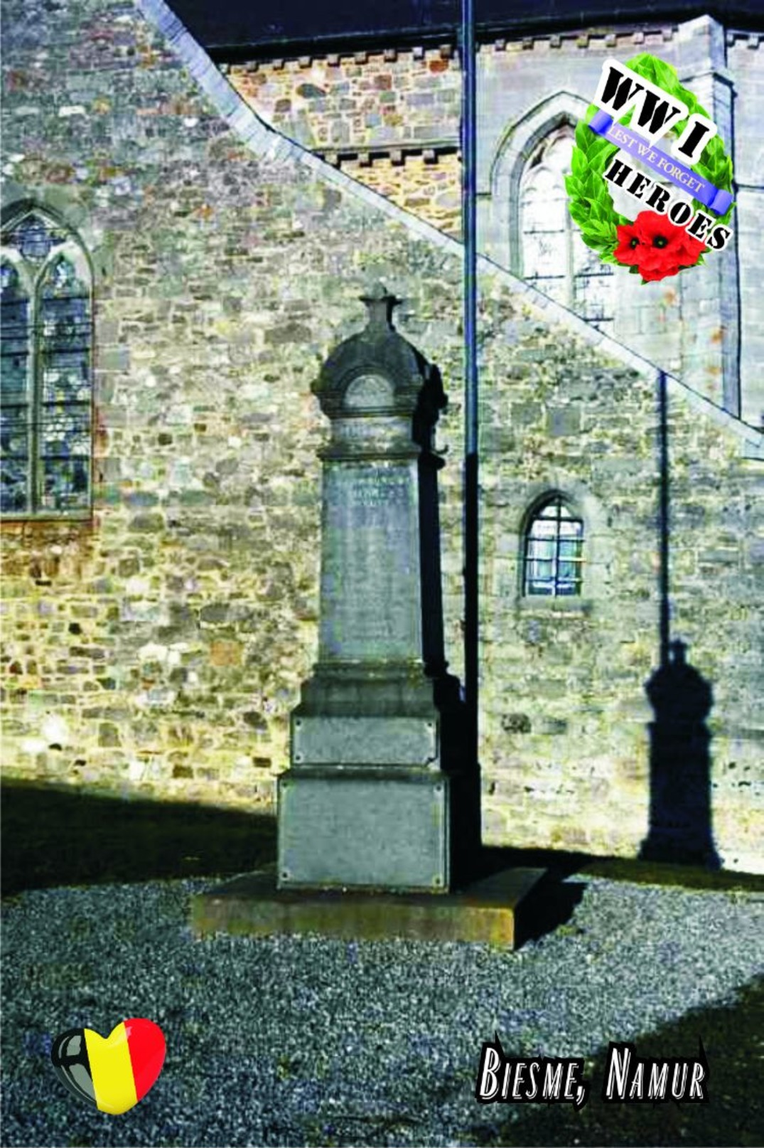 Carte Postale, Militaria, Monuments, World War I Monuments, Belgium (Namur), Biesme 1 - War Memorials