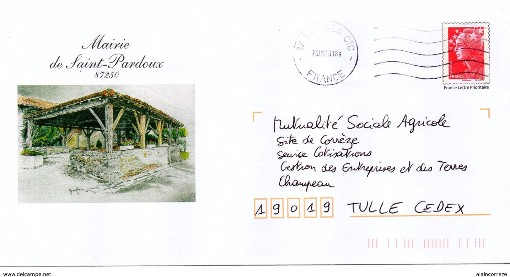 Entier Postal PAP Local Personnalisé Haute Vienne Saint Pardoux La Halle - Prêts-à-poster:Overprinting/Lamouche