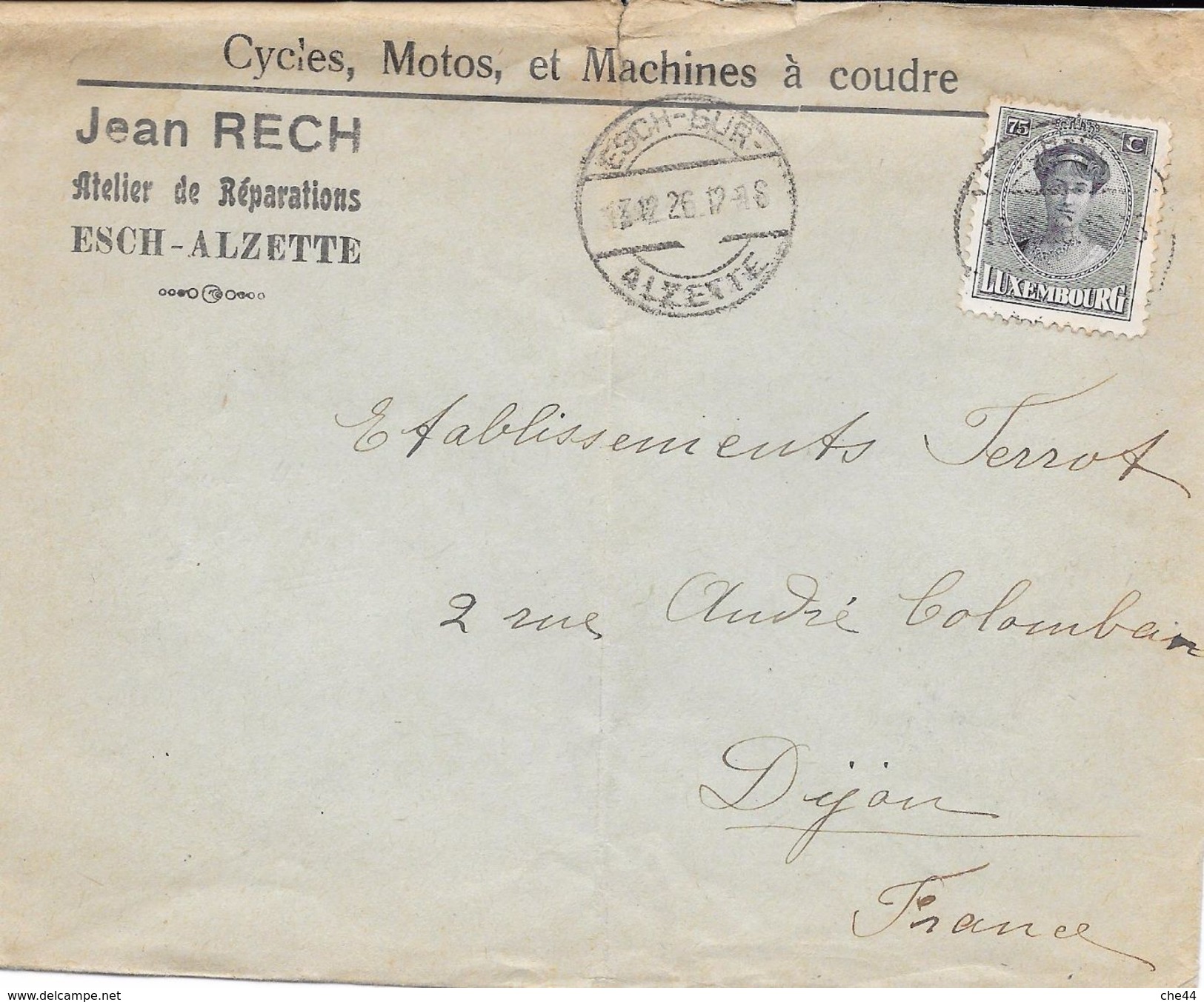 Lettre Du Luxembourg Pour La France. (Voir Commentaires) - Lettres & Documents