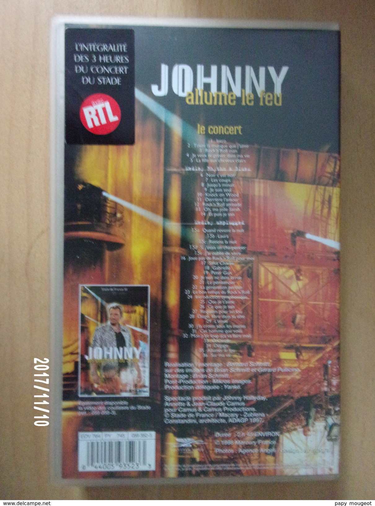 VHS Johnny Hallyday Stade De France 1998 - Concert Et Musique