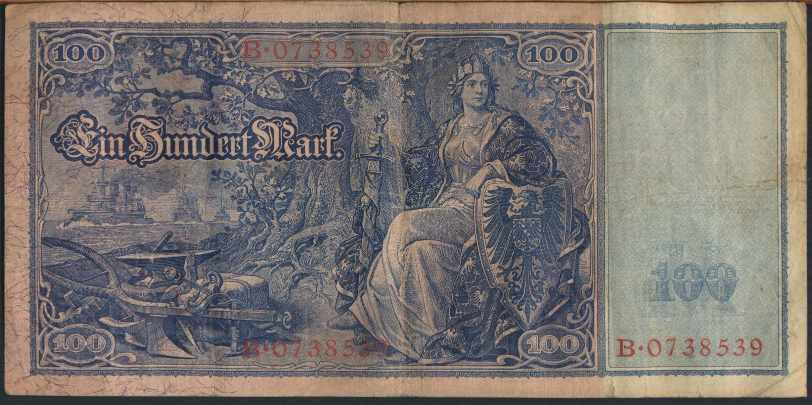 °°° GERMANY - EMPIRE 100 MARK 1908 SERIE B °°° - 100 Mark