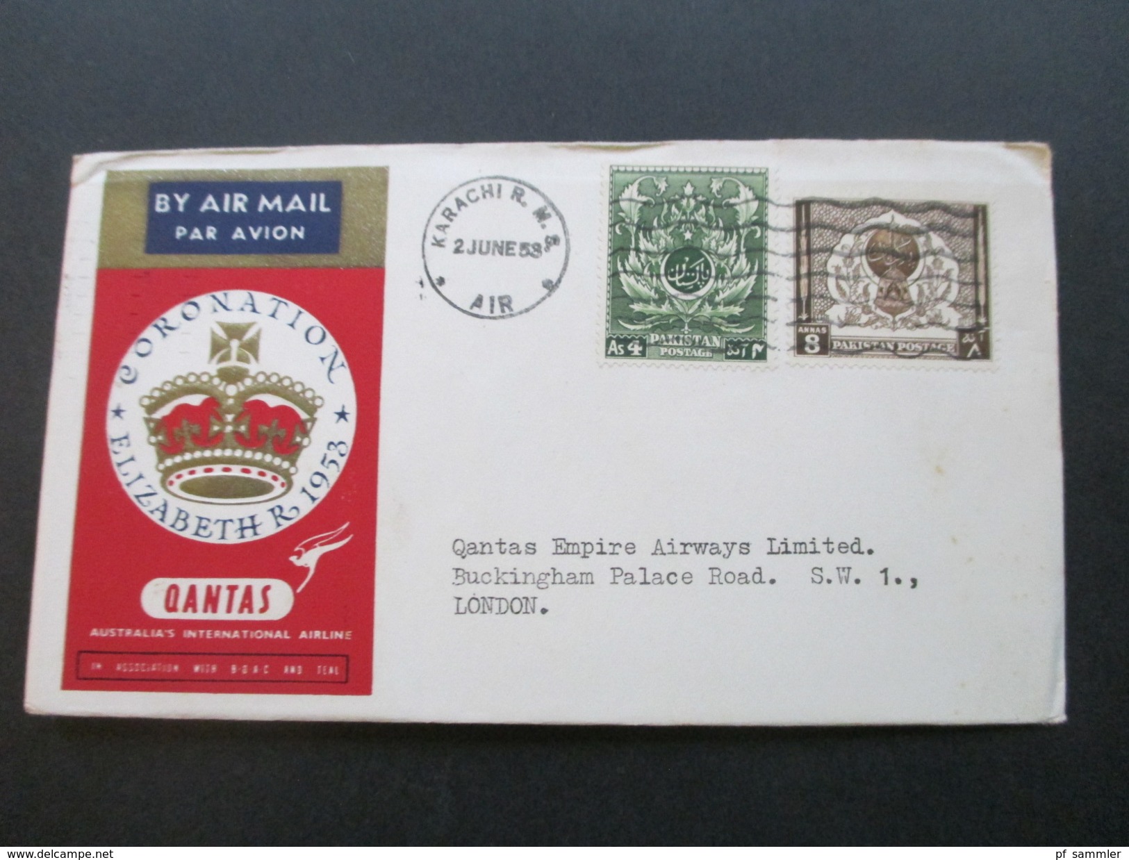 GB Kolonien 1953 New Hebrides / Solomon Islands / Fiji / Papua New Guinea / Pakistan. Quantas First Flight. Coronation - Airplanes