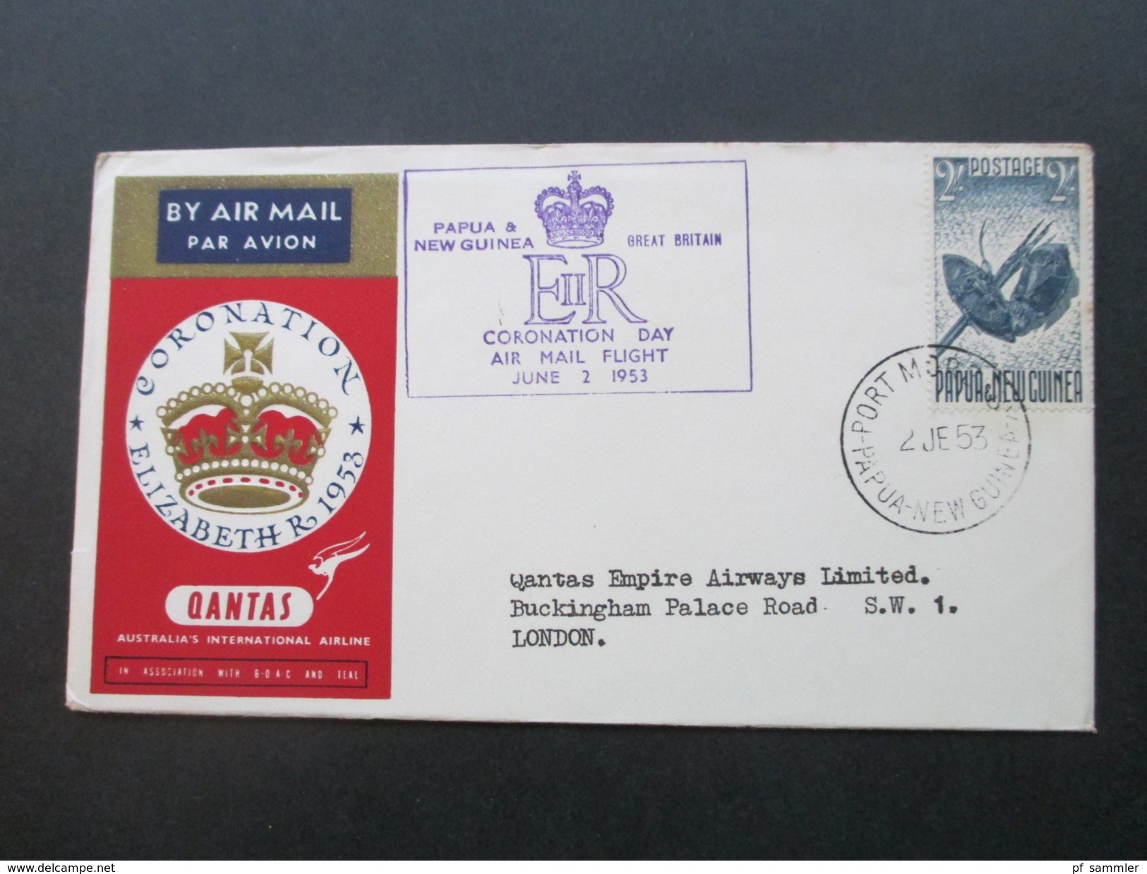 GB Kolonien 1953 New Hebrides / Solomon Islands / Fiji / Papua New Guinea / Pakistan. Quantas First Flight. Coronation