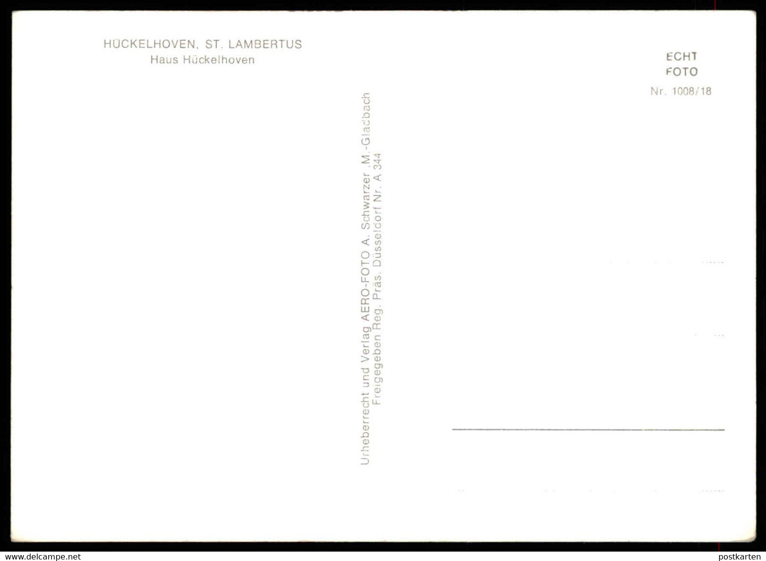 ÄLTERE POSTKARTE HÜCKELHOVEN ST. LAMBERTUS HAUS HÜCKELHOVEN LUFTBILD FLIEGERAUFNAHME Ansichtskarte Postcard Cpa AK - Hueckelhoven