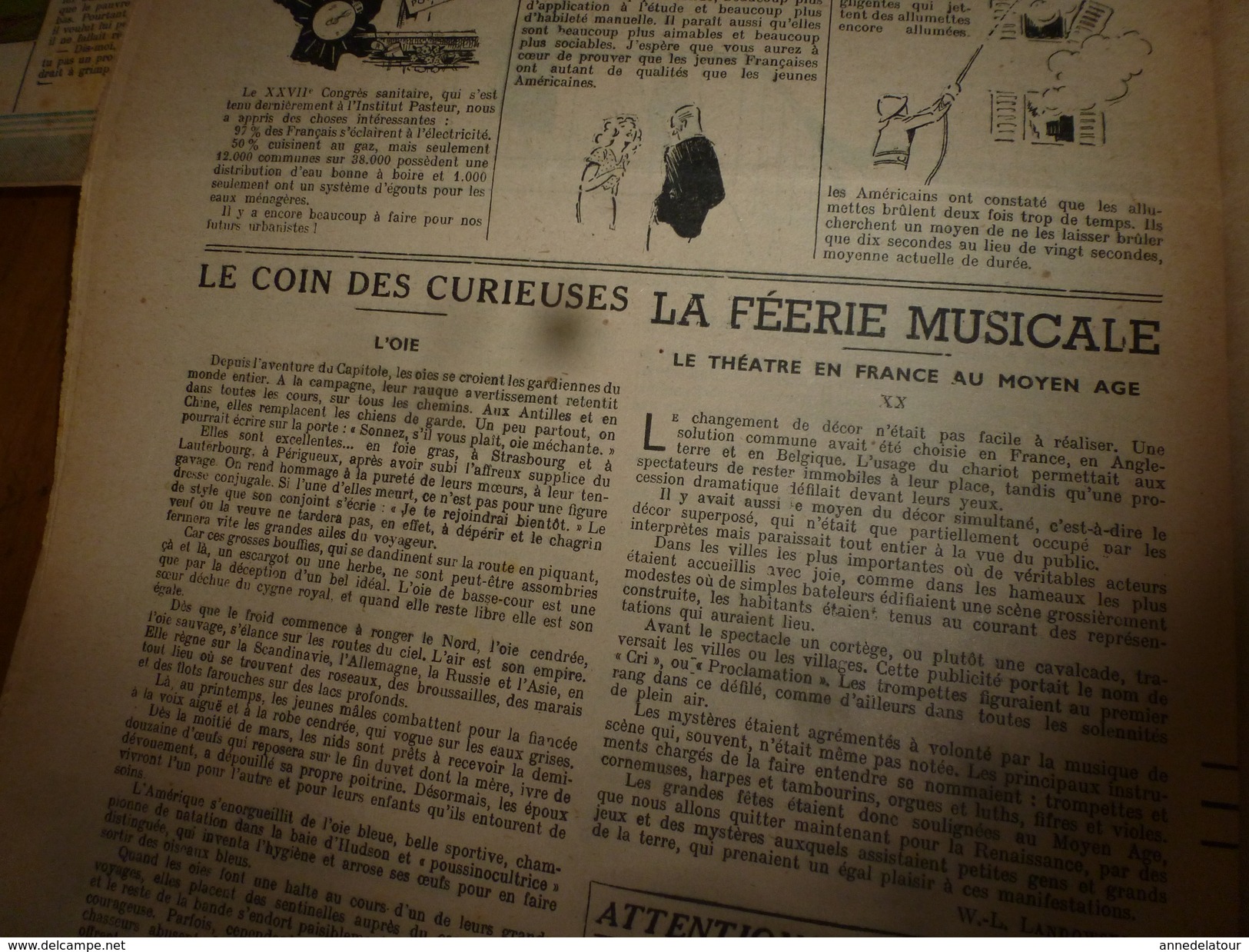 1948 LSDS  (La Semaine De Suzette) : Le VIOLON De Gildas ; Le Théâtre En France Au Moyen-Âge ; Etc - La Semaine De Suzette