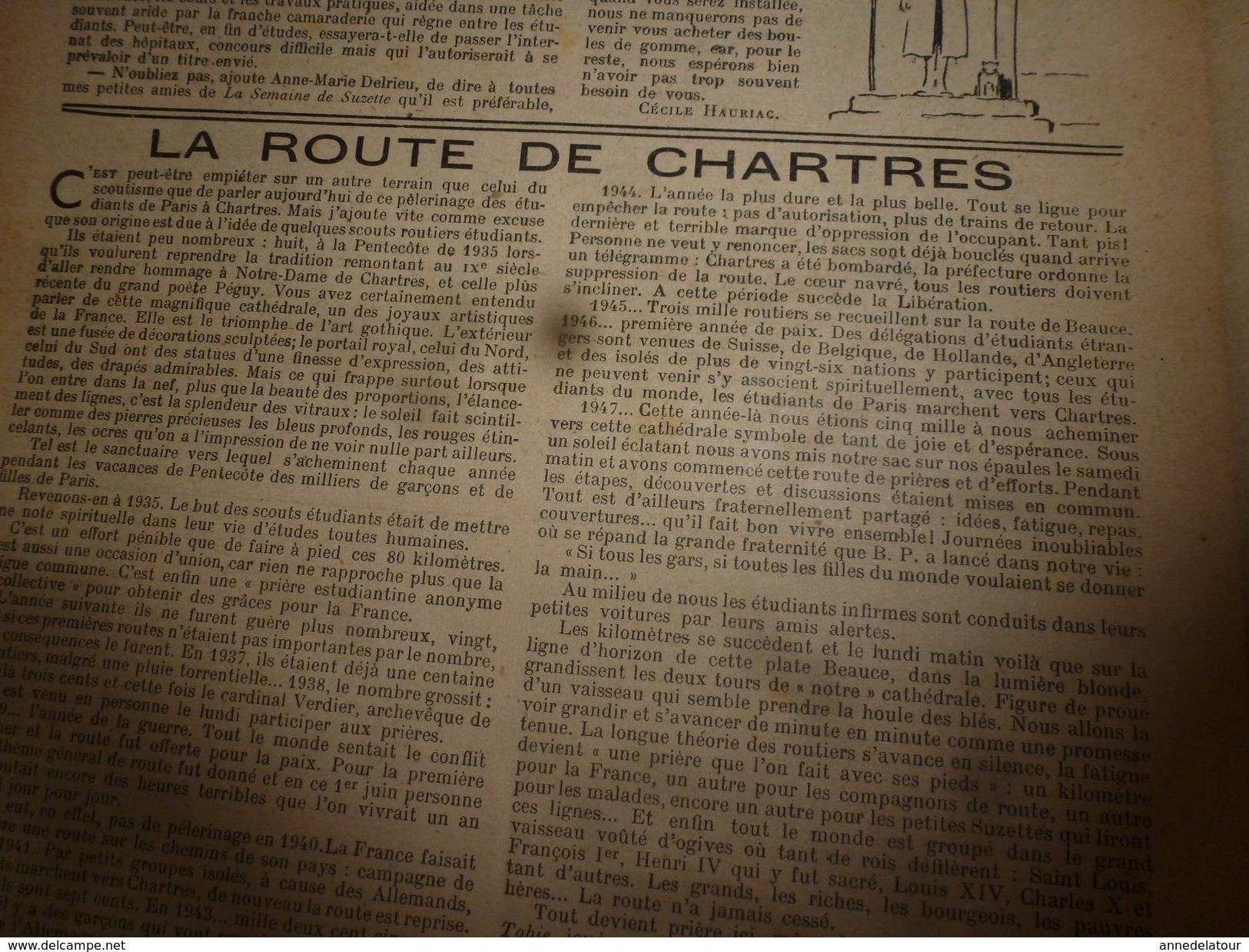 1948 LSDS  (La Semaine De Suzette) :Vent Du Nord, Vent Du Sud ; L'HIRONDELLE Et Le BROCHET; La Route De Chartres; Etc - La Semaine De Suzette