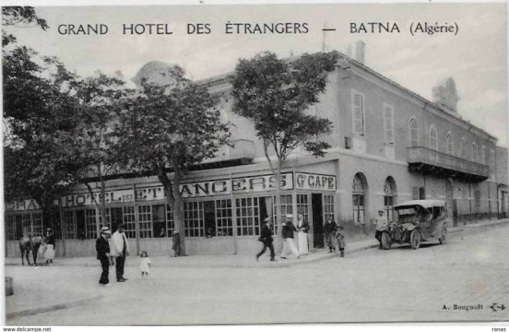 CPA Algérie Batna Voiture Automobile Hôtel Circulé - Autres & Non Classés