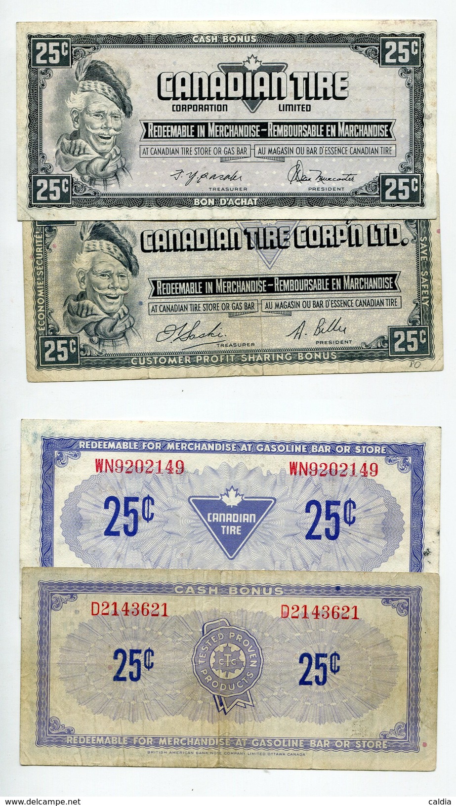 Canada 2 X 25 Cents "" TIRE Corporation VOUCHER "  1960 - Canada