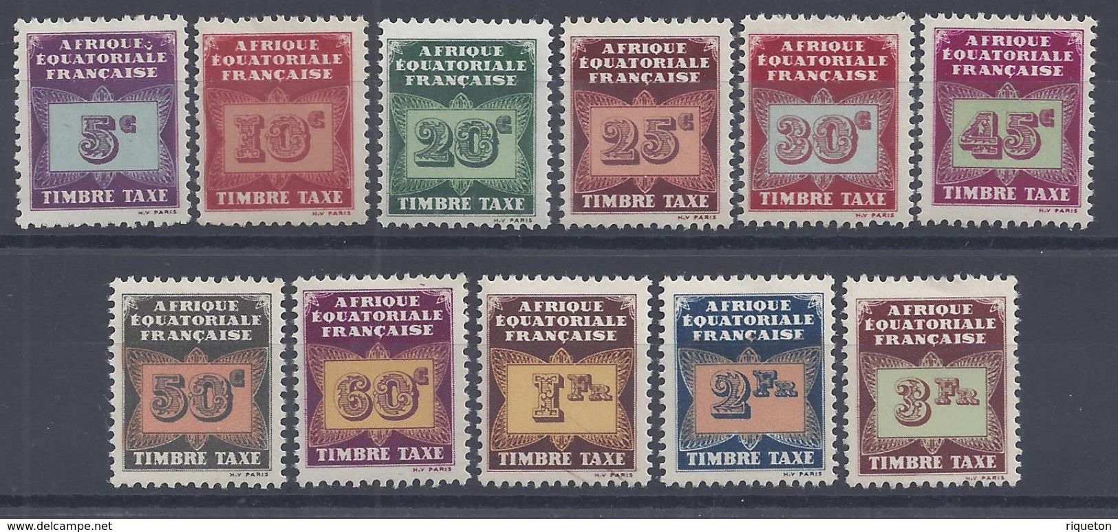 A.E.F. 1937 - T. Taxe N° 1/11 - Neufs Avec Traces De Charnières Légères - X - B/TB - - Unused Stamps