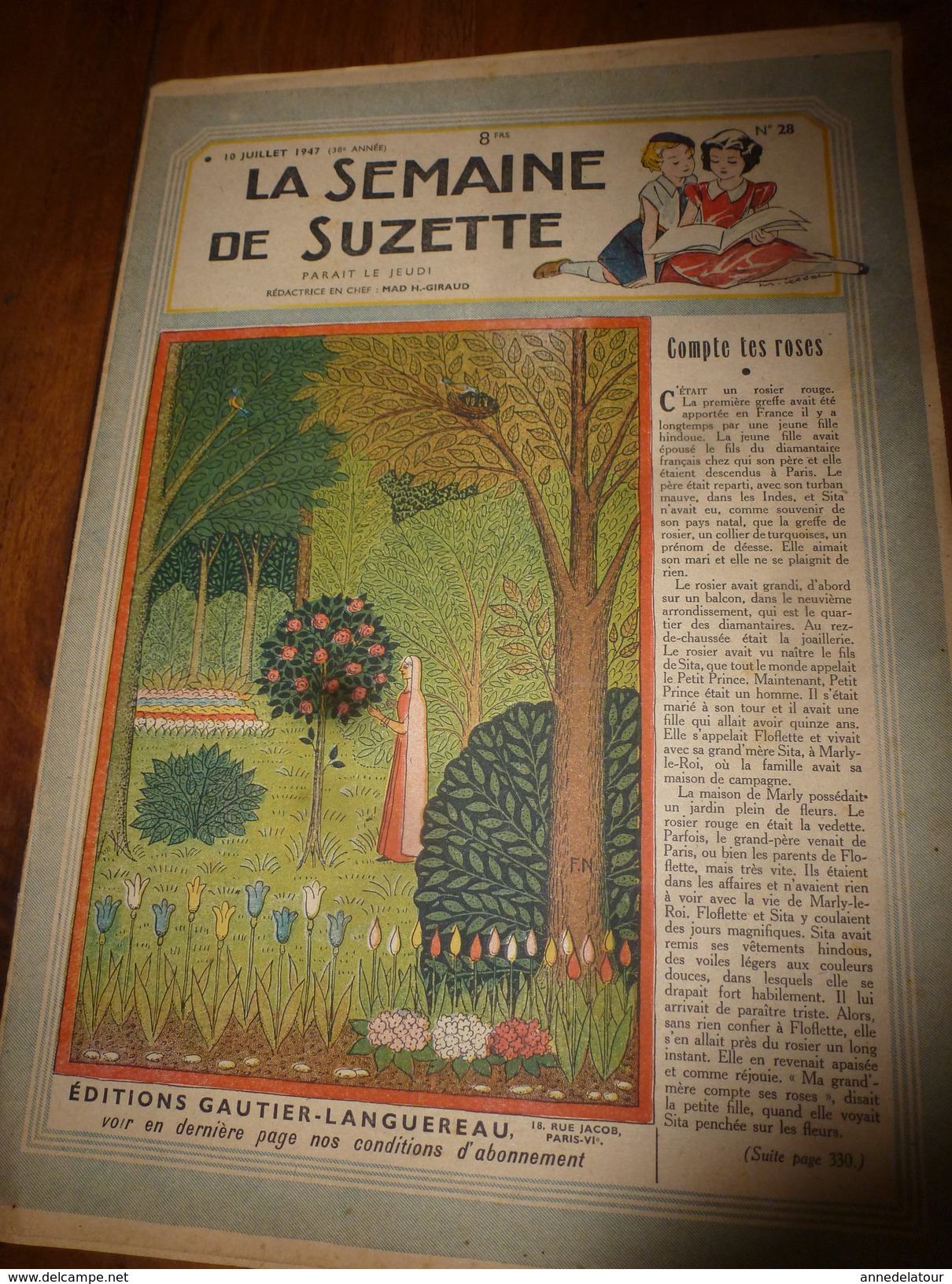 1947 LSDS  (La Semaine De Suzette) :  COMPTE TES ROSES ; Etc - La Semaine De Suzette