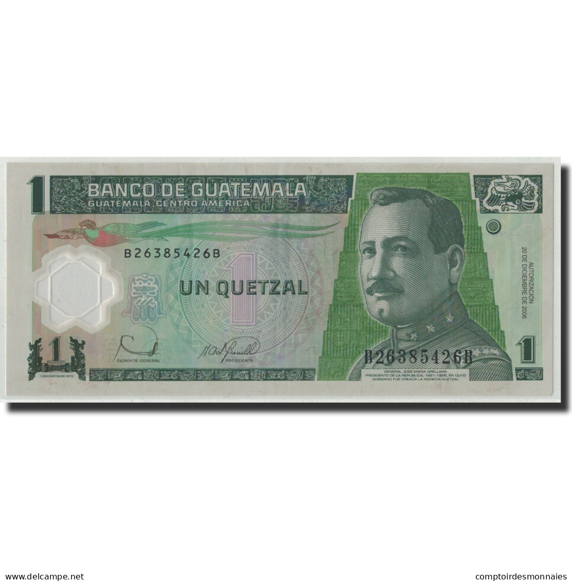 Billet, Guatemala, 1 Quetzal, 2006, 2006-12-20, KM:109, TTB - Guatemala