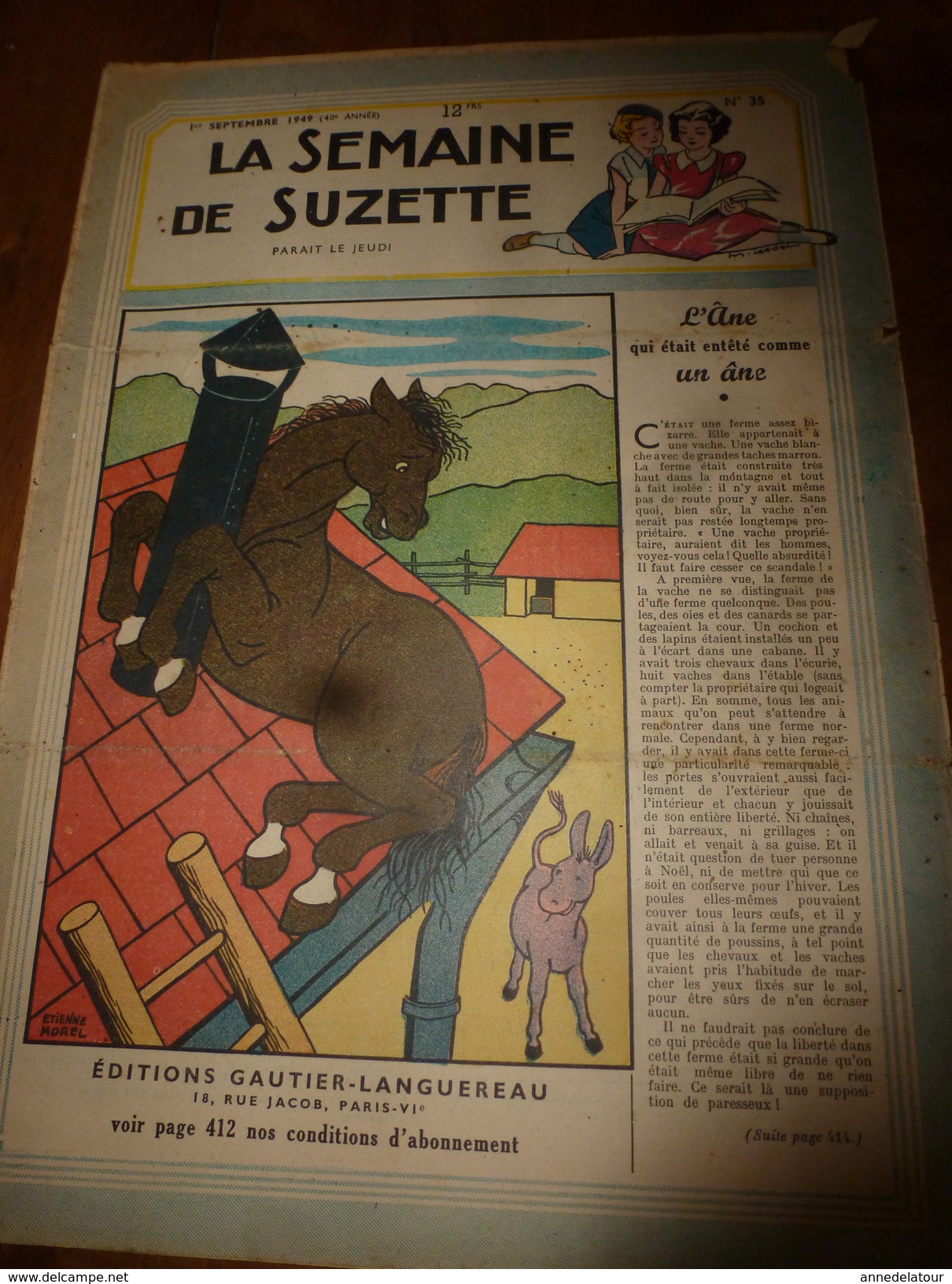 1949 LSDS  (La Semaine De Suzette) :  L' ÂNE Qui était Entêté Comme Un ÂNE ; Etc - La Semaine De Suzette