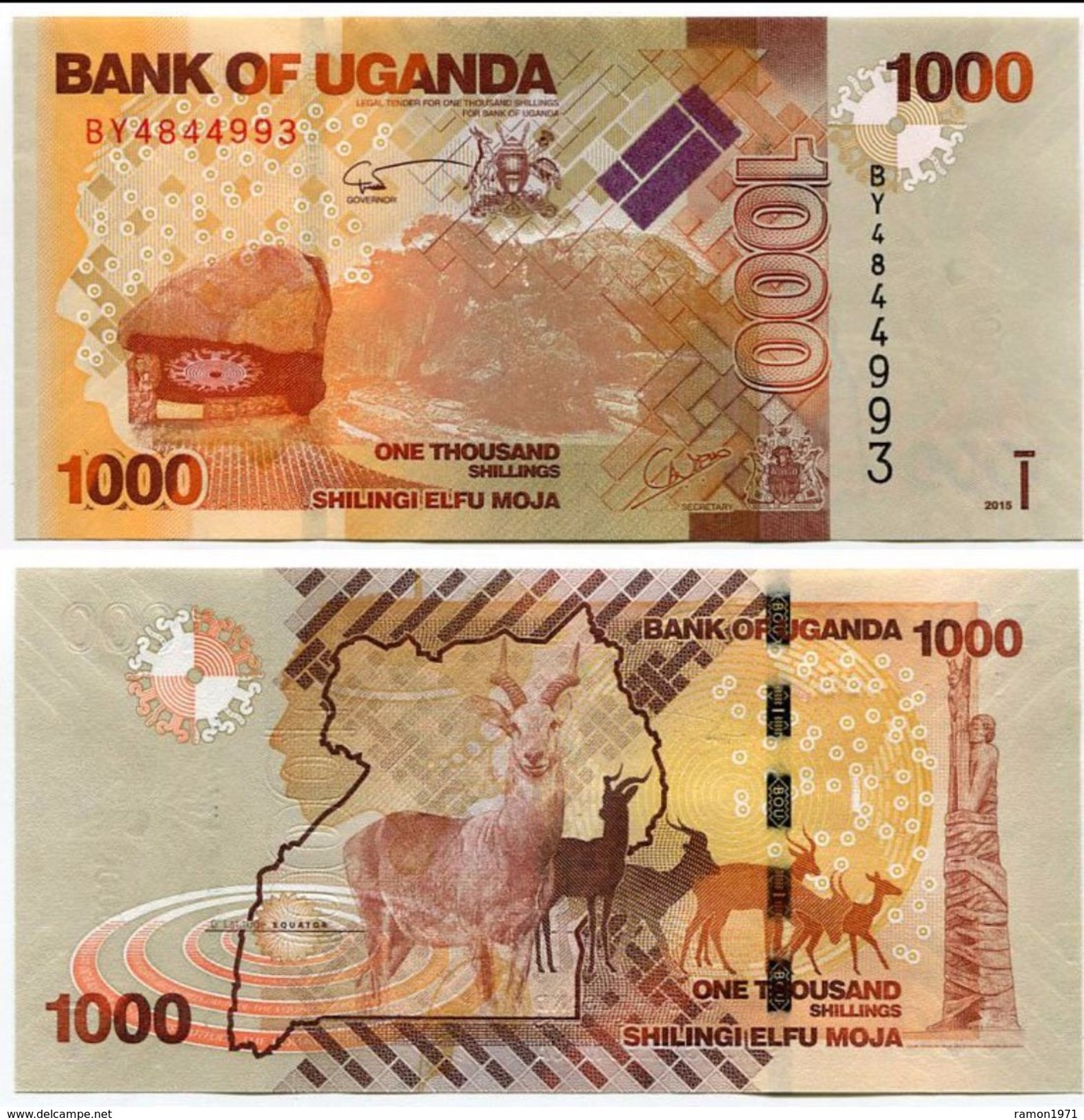 Uganda - 1000 Shillings2015 UNC - Ouganda