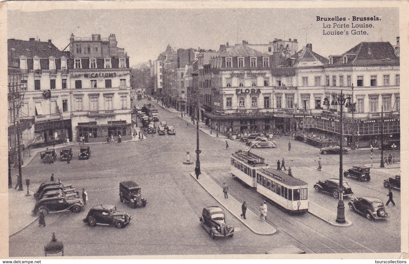 CPA BELGIQUE @ BRUXELLES - La Porte Louise - Transport Urbain Tramway Autos En 1953 - Transport Urbain En Surface