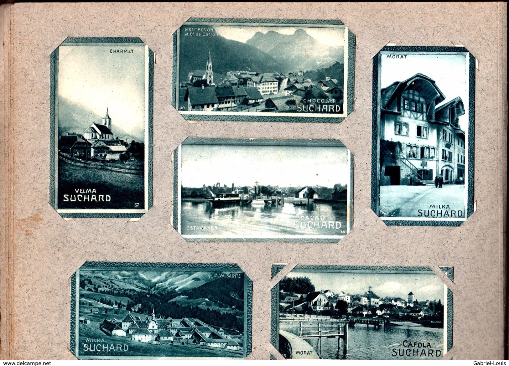 Complet: Album de 216 vignettes - Chocolat SUCHARD - la Suisse Pittoresque - vers 1900 /  Cartes 10.5X6 / Album 32X24