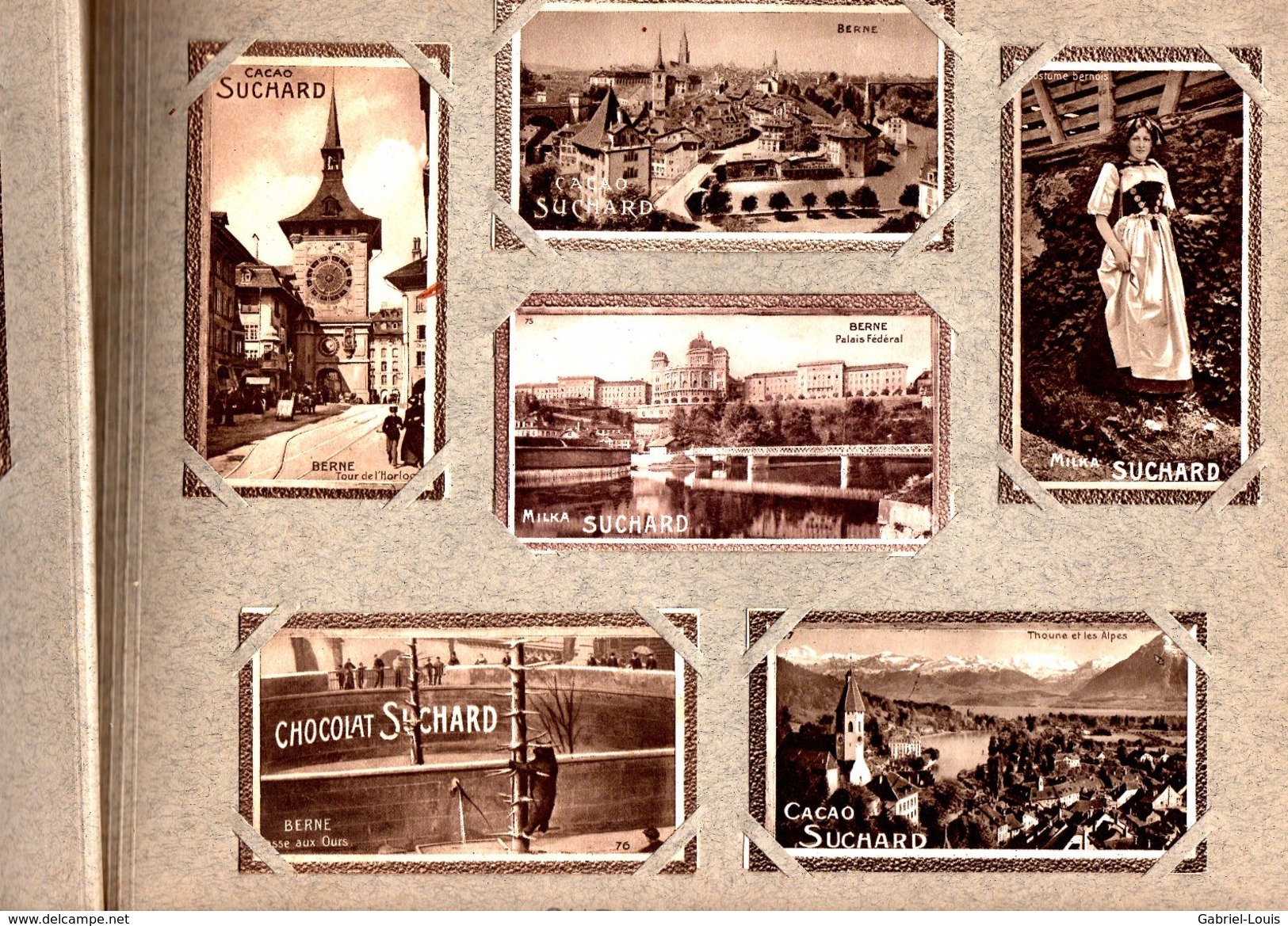 Complet: Album de 216 vignettes - Chocolat SUCHARD - la Suisse Pittoresque - vers 1900 /  Cartes 10.5X6 / Album 32X24
