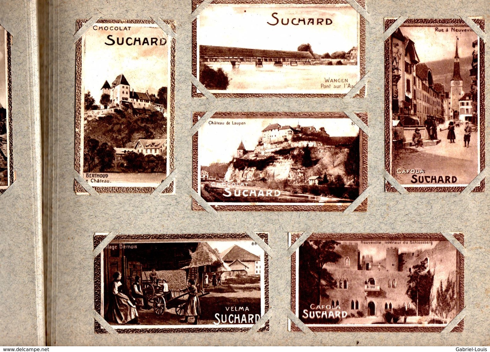 Complet: Album de 216 vignettes - Chocolat SUCHARD - la Suisse Pittoresque - vers 1900 /  Cartes 10.5X6 / Album 32X24