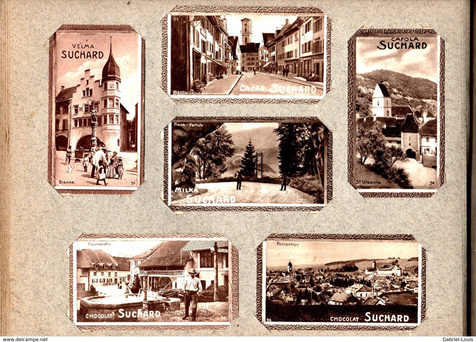 Complet: Album de 216 vignettes - Chocolat SUCHARD - la Suisse Pittoresque - vers 1900 /  Cartes 10.5X6 / Album 32X24