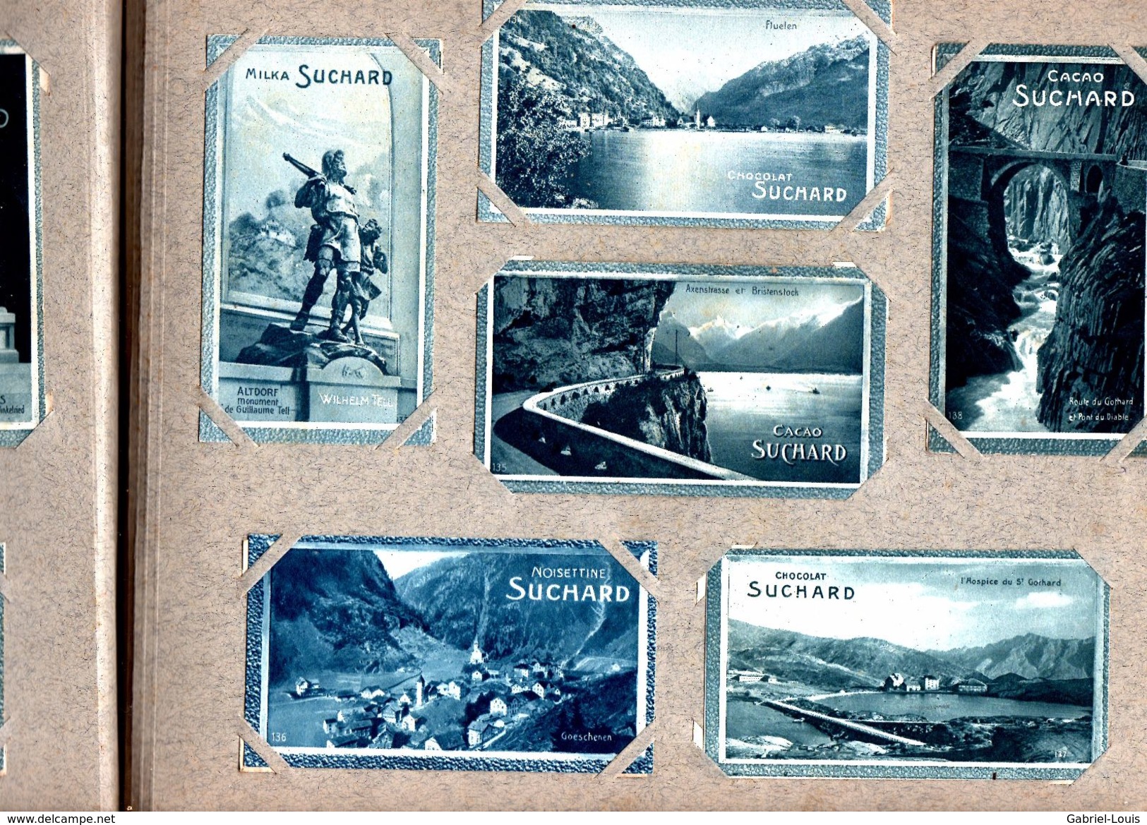 Complet: Album de 216 vignettes - Chocolat SUCHARD - la Suisse Pittoresque - vers 1900 /  Cartes 10.5X6 / Album 32X24