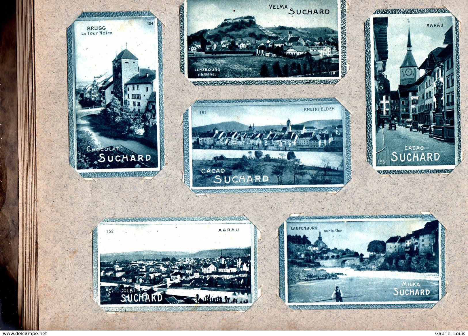 Complet: Album de 216 vignettes - Chocolat SUCHARD - la Suisse Pittoresque - vers 1900 /  Cartes 10.5X6 / Album 32X24