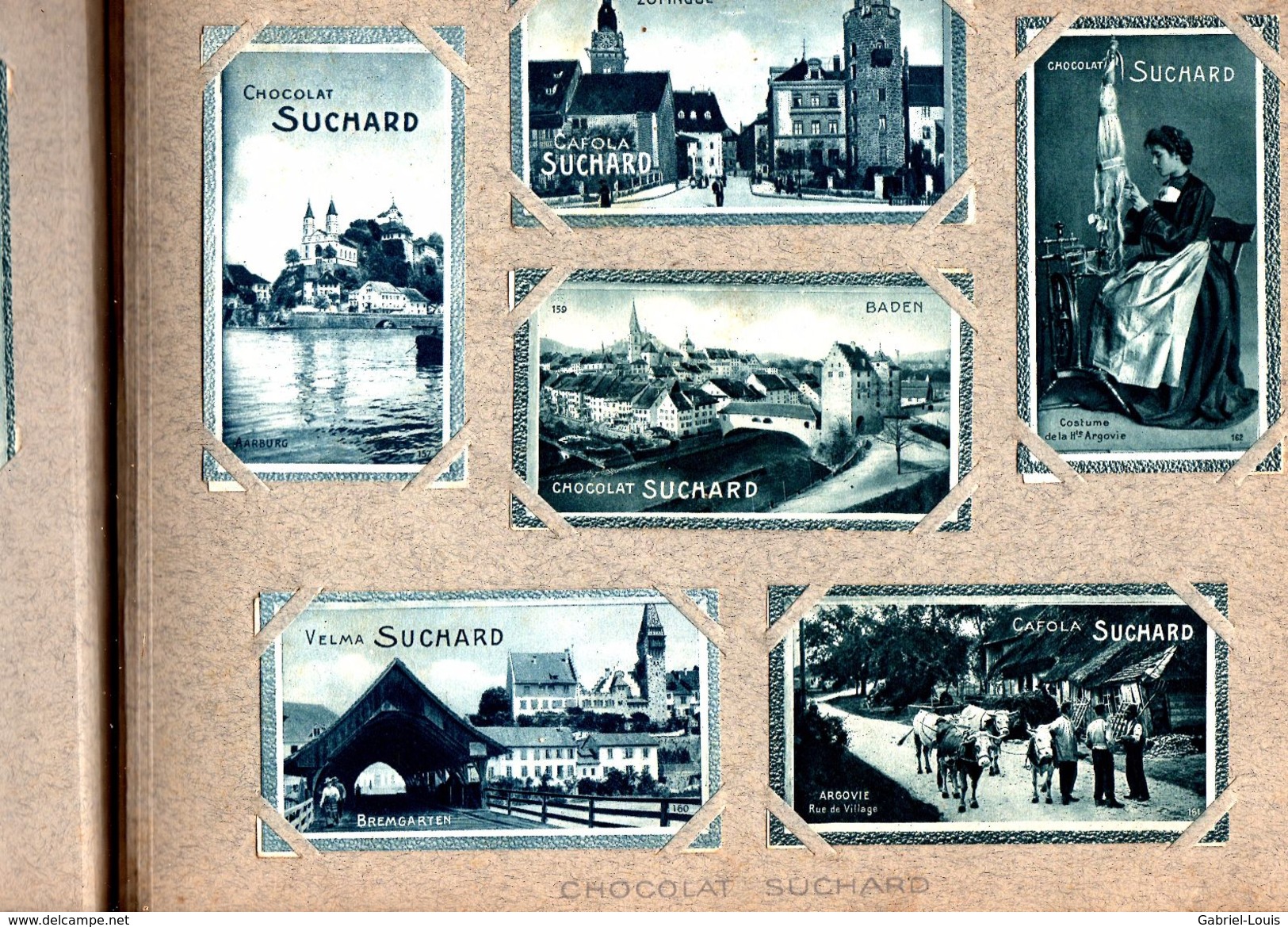 Complet: Album de 216 vignettes - Chocolat SUCHARD - la Suisse Pittoresque - vers 1900 /  Cartes 10.5X6 / Album 32X24