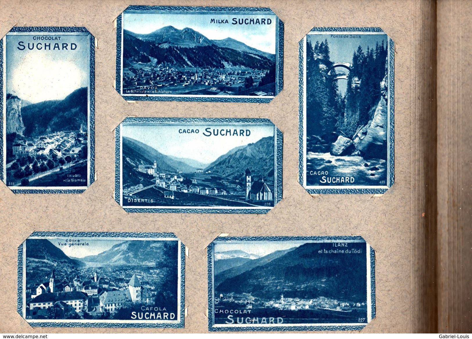 Complet: Album de 216 vignettes - Chocolat SUCHARD - la Suisse Pittoresque - vers 1900 /  Cartes 10.5X6 / Album 32X24