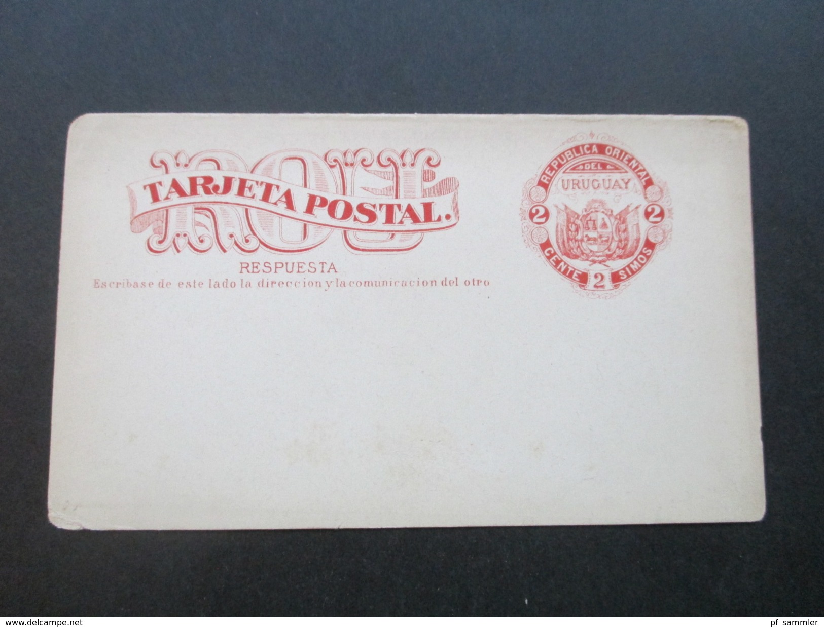 Uruguay Ganzsache / Doppelkarte 2a Serie 1880. Tarjeta Postal. Respuesta. Ungebraucht / Leicht Verschnitten! - Uruguay