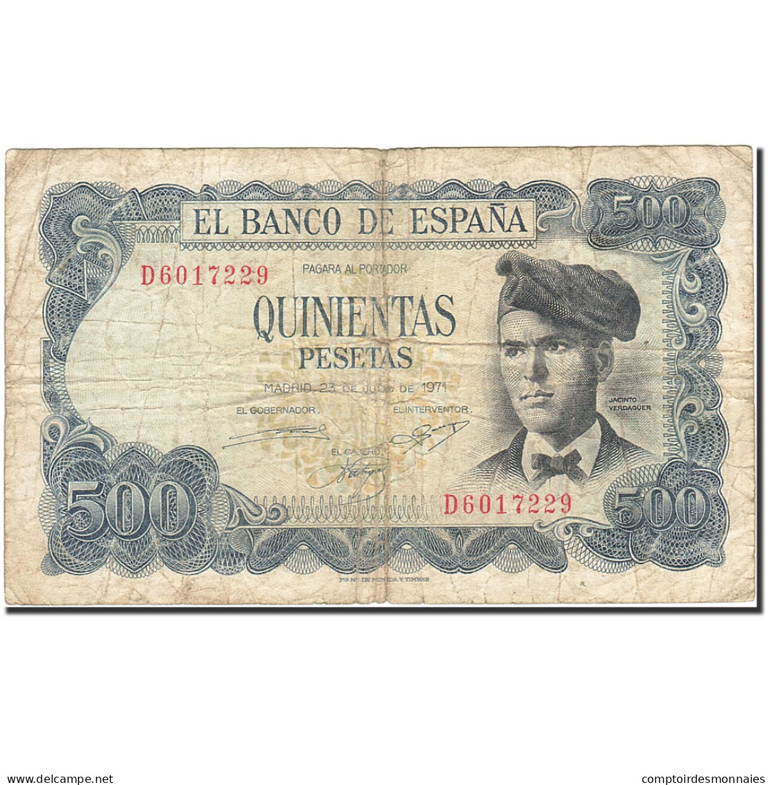 Billet, Espagne, 500 Pesetas, 1970-1971, 1971-07-23, KM:153a, TB - 50 Peseten