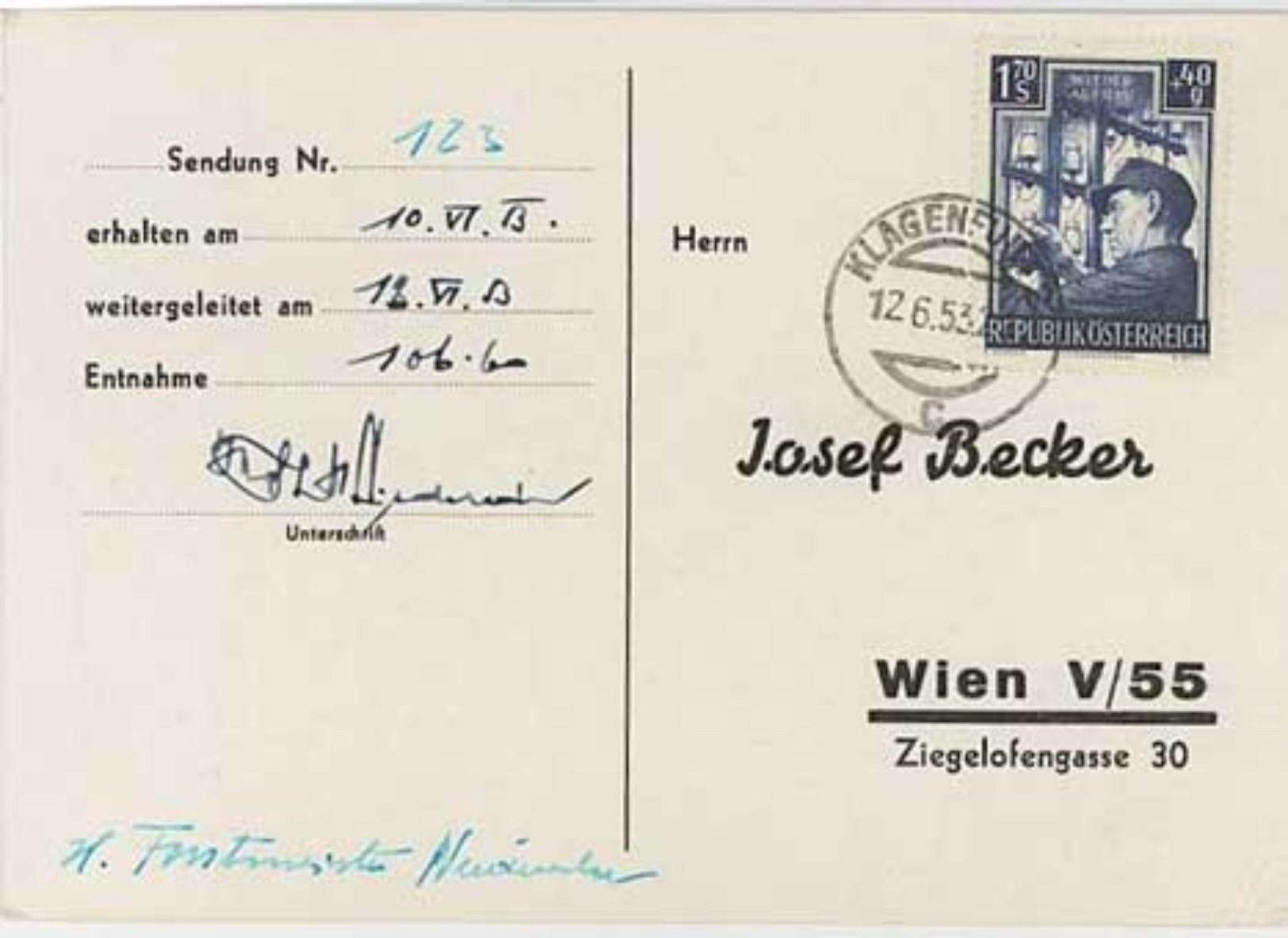 Austria/Österreich 1953 Pc - Covers & Documents