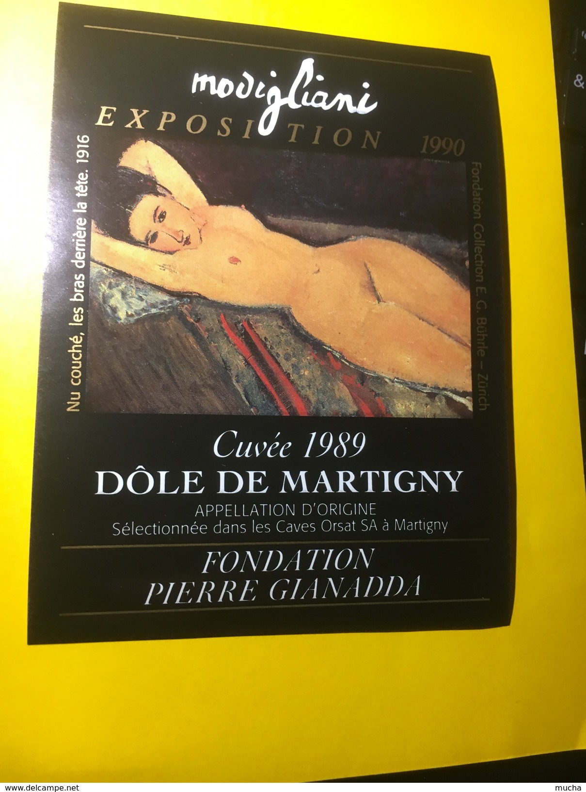 5674 -  Nu Couché Les Bras Derrière La Tête Exposition Modigliani 1990 Dôle De Martigny 1989 - Art