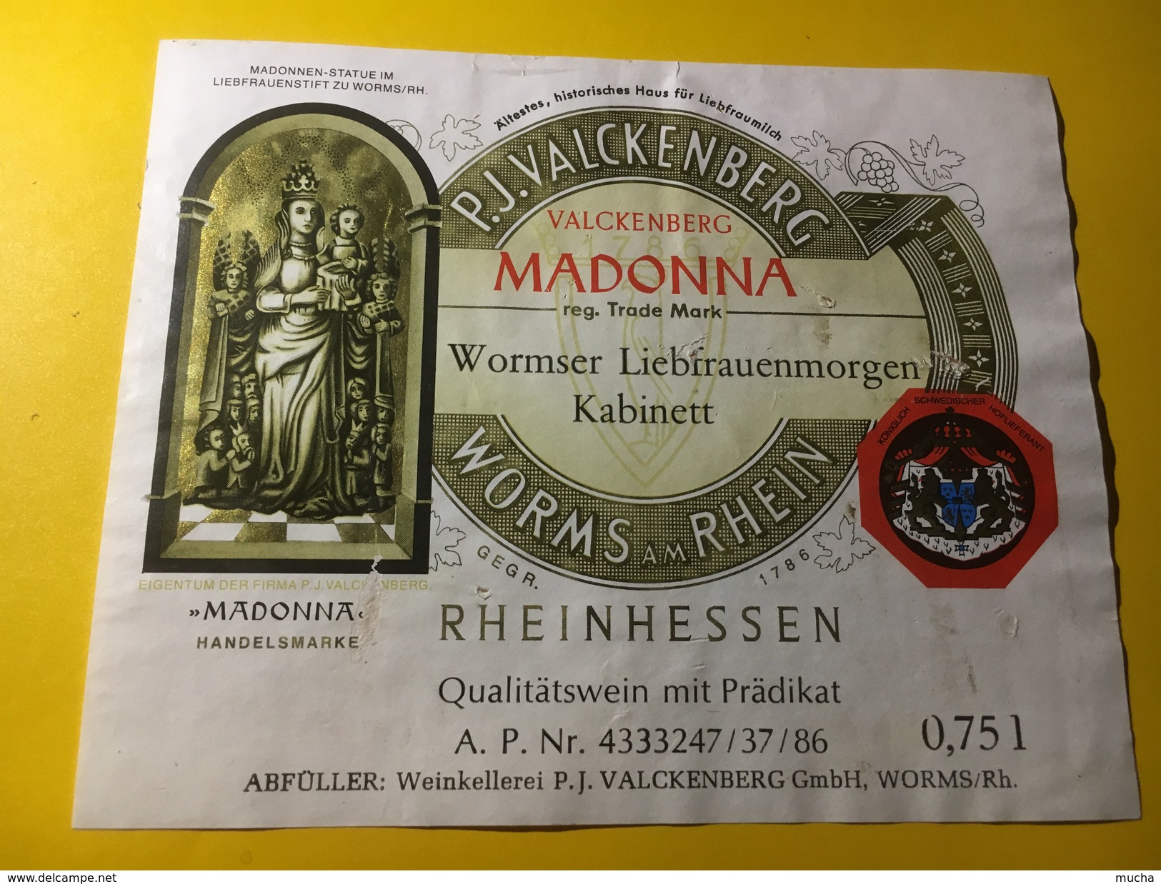 5684 - Valckenberg Madonna Wormser Liebfrauenmorgen Rheinhessen Allemagne - Religions