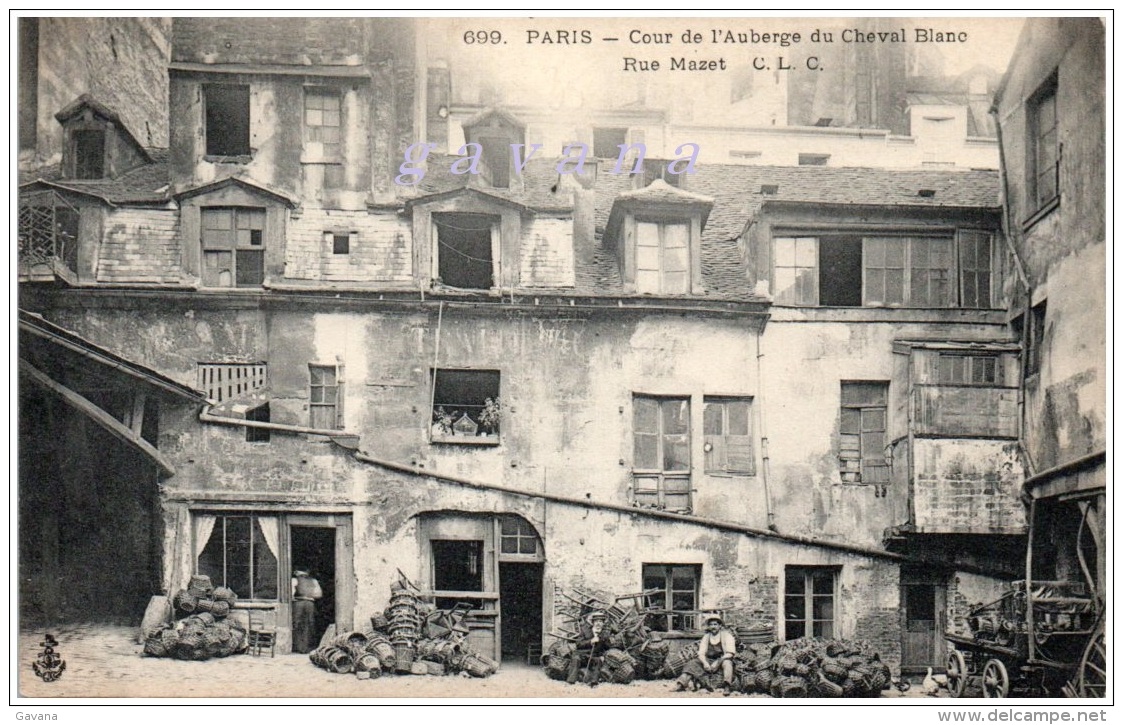 75 PARIS - Cour De L'auberge Du Cheval Blanc - Rue Mazet - Autres & Non Classés