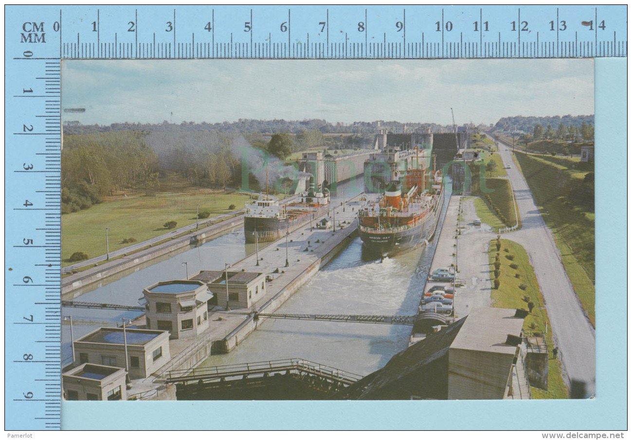 St. Catharines Ontario Canada -Steamers In The Twin Flight Locks, Welland Ship Canal - Post Card Carte Postale - Autres & Non Classés