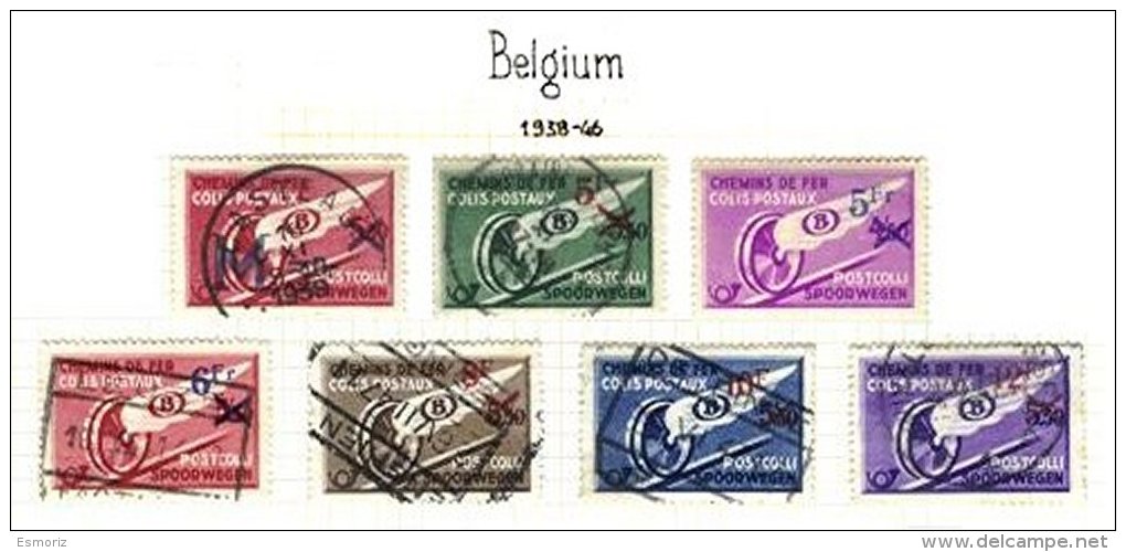 BELGIUM, Railway Parcels, Yv 202/04, 210, 291/93, Used, F/VF - Other & Unclassified