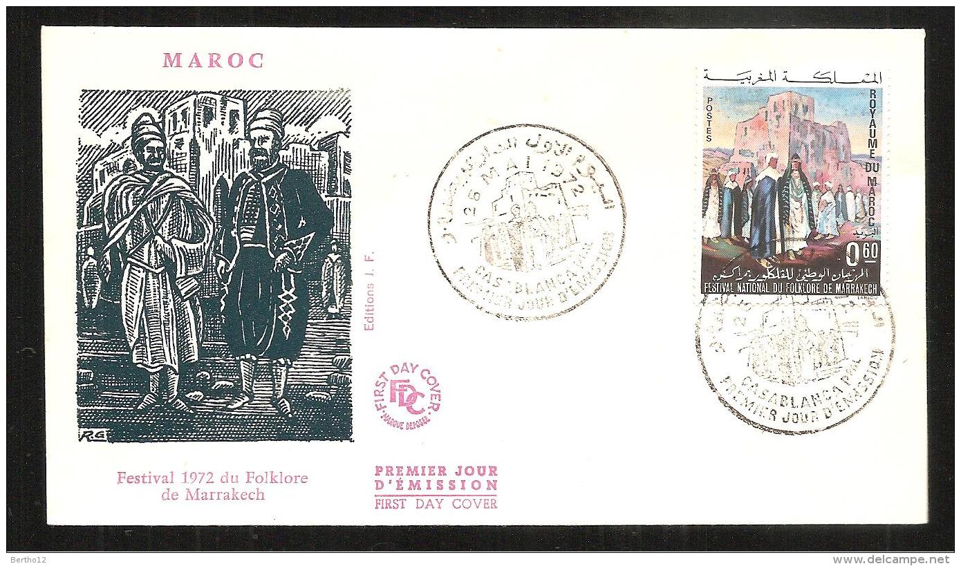 FDC 1972   FESTIVAL FOLKLORIQUE DE MARRAKECH - Marruecos (1956-...)