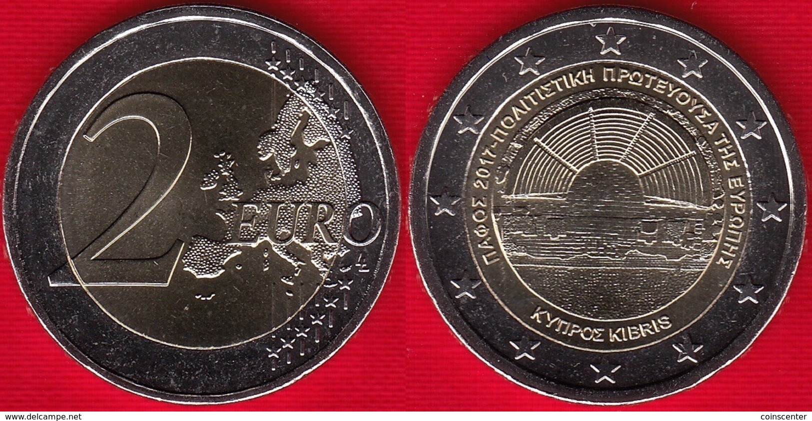 Cyprus 2 Euro 2017 "Paphos, European Capital Of Culture" BiMetallic UNC - Zypern