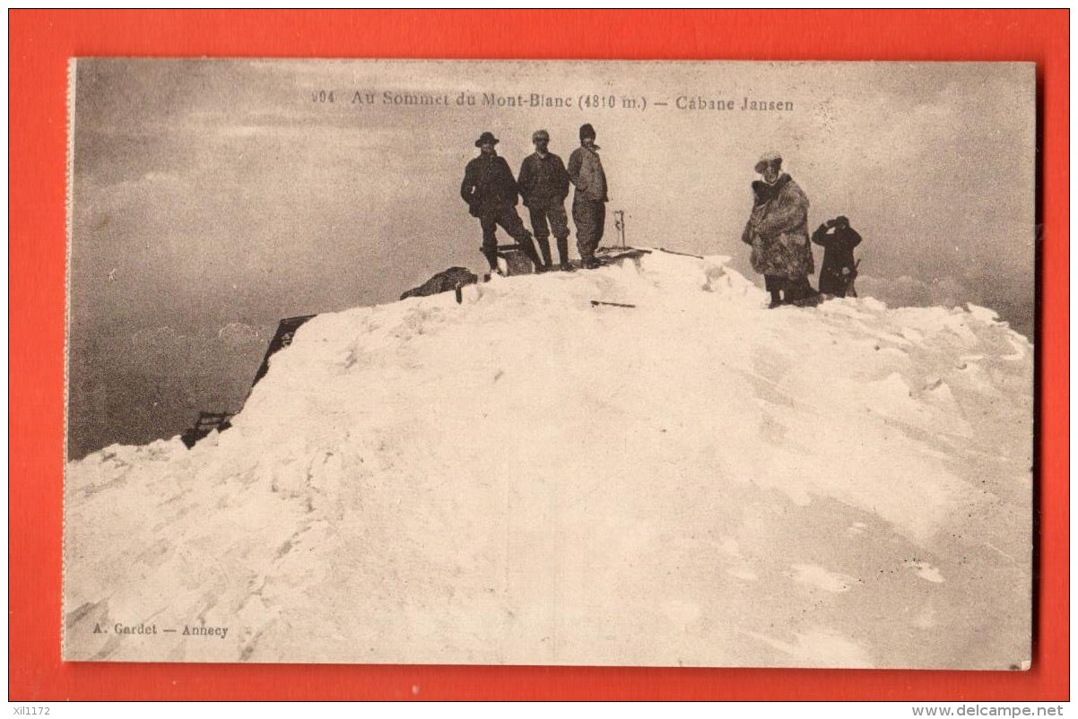 EVG-01 Alpinistes Au Sommet Du Mont Blanc, Cabane Jansen. Animé. Non Circulé. - Alpinisme