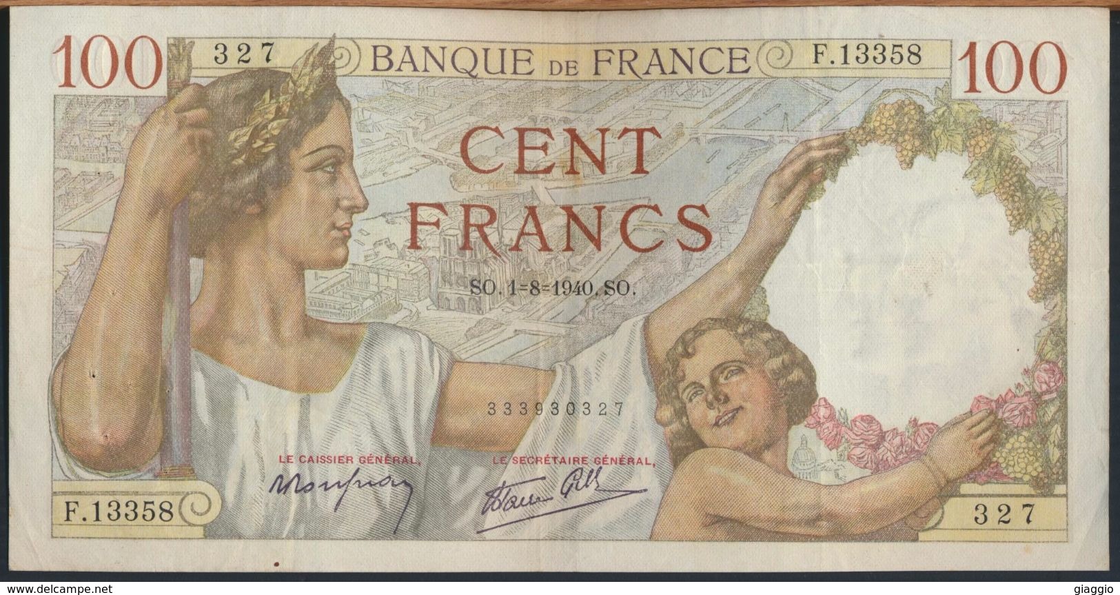 °°° FRANCE - 100 FRANCS 1/8/1940 °°° - 100 F 1939-1942 ''Sully''