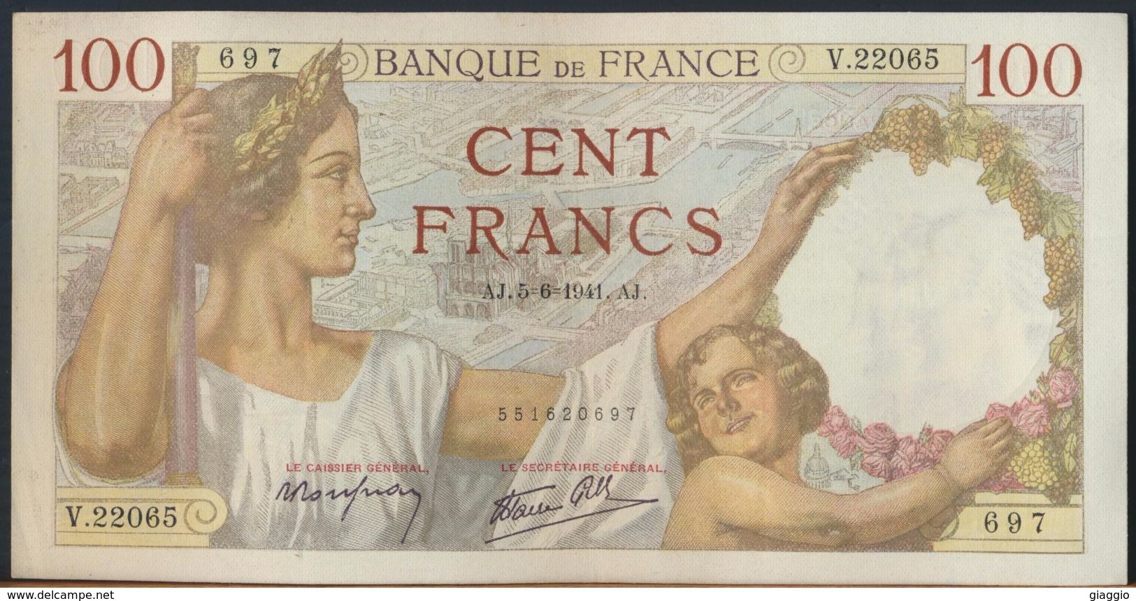 °°° FRANCE - 100 FRANCS 5/6/1941 °°° - 100 F 1939-1942 ''Sully''