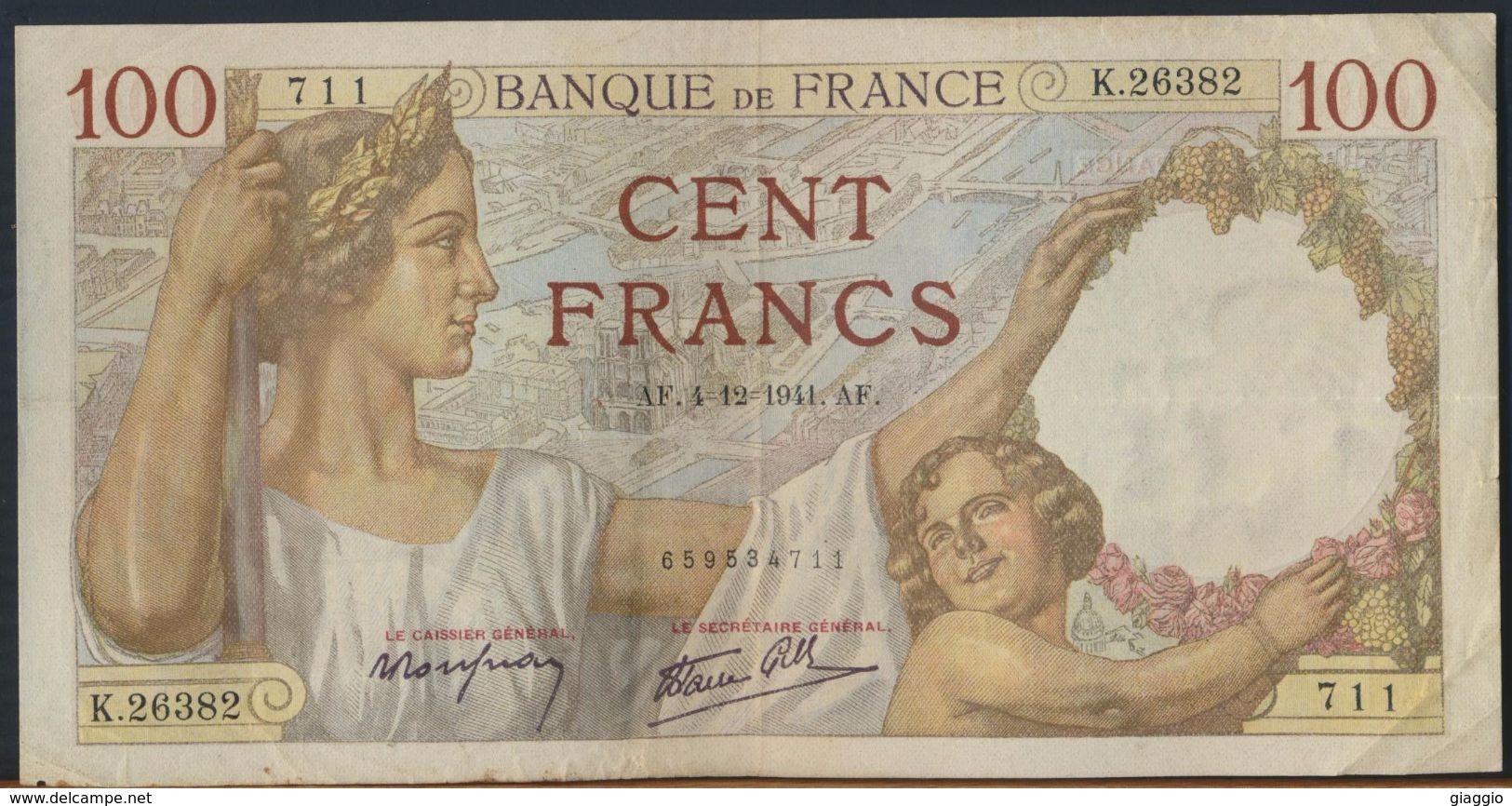 °°° FRANCE - 100 FRANCS 4/12/1941 °°° - 100 F 1939-1942 ''Sully''