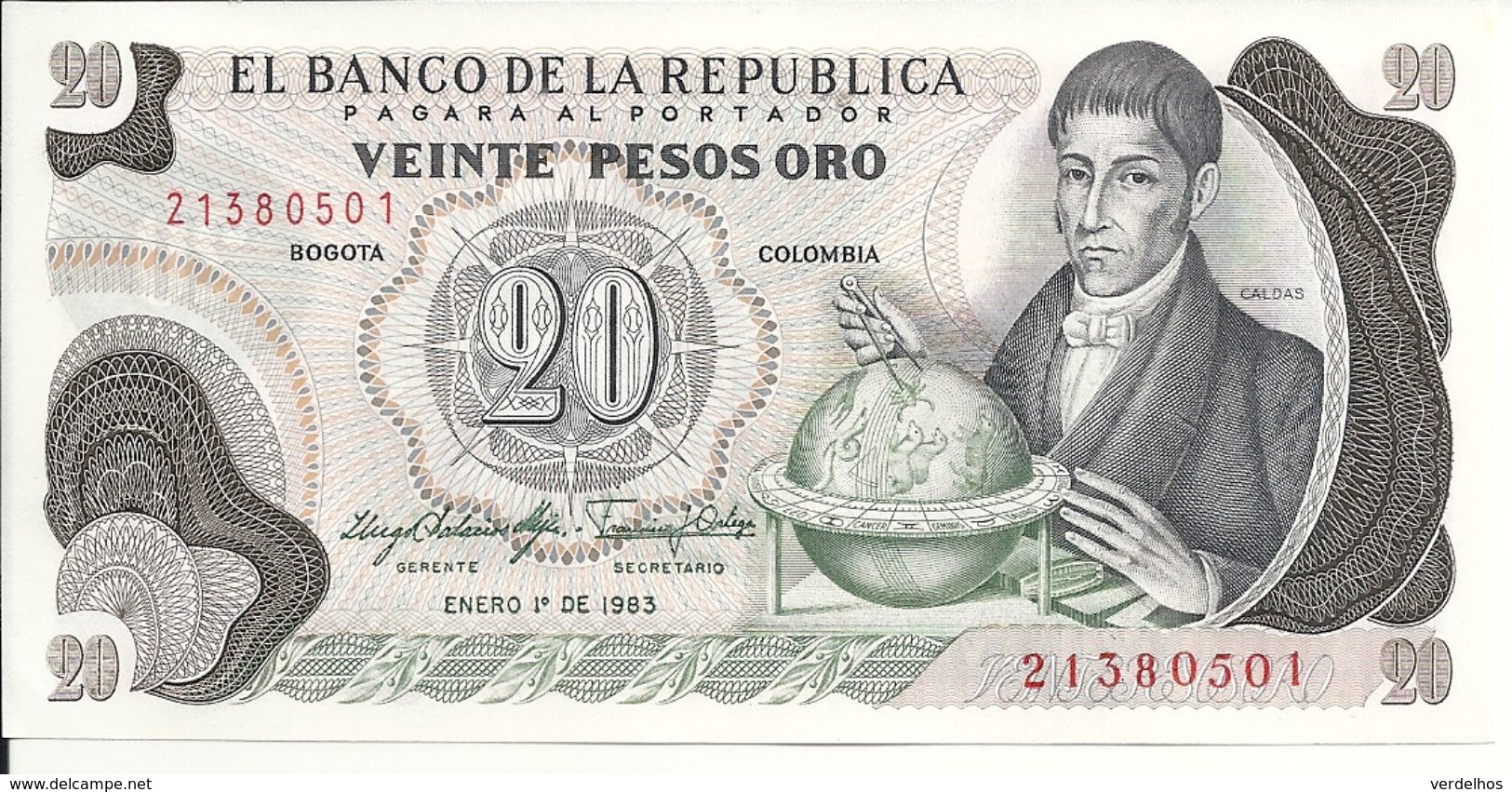 COLOMBIE 20 PESOS ORO 1983 UNC P 409 D - Colombia