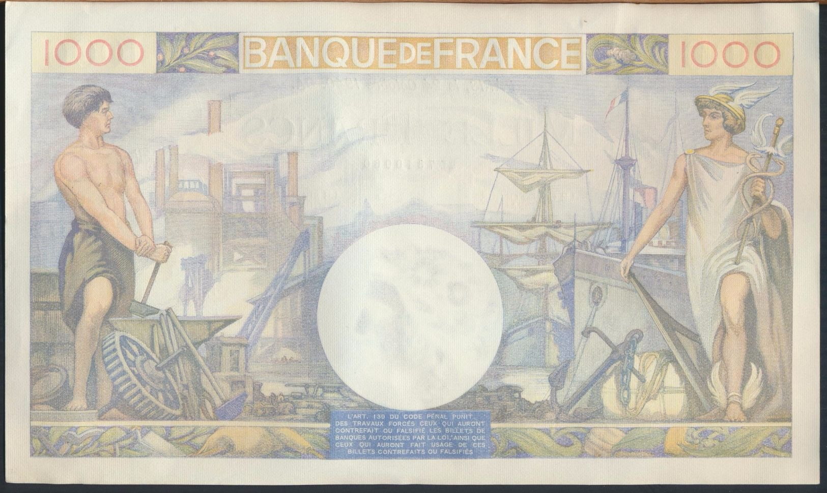 °°° FRANCE - 1000 FRANCS 24/10/1940 °°° - 1 000 F 1940-1944 ''Commerce Et Industrie''